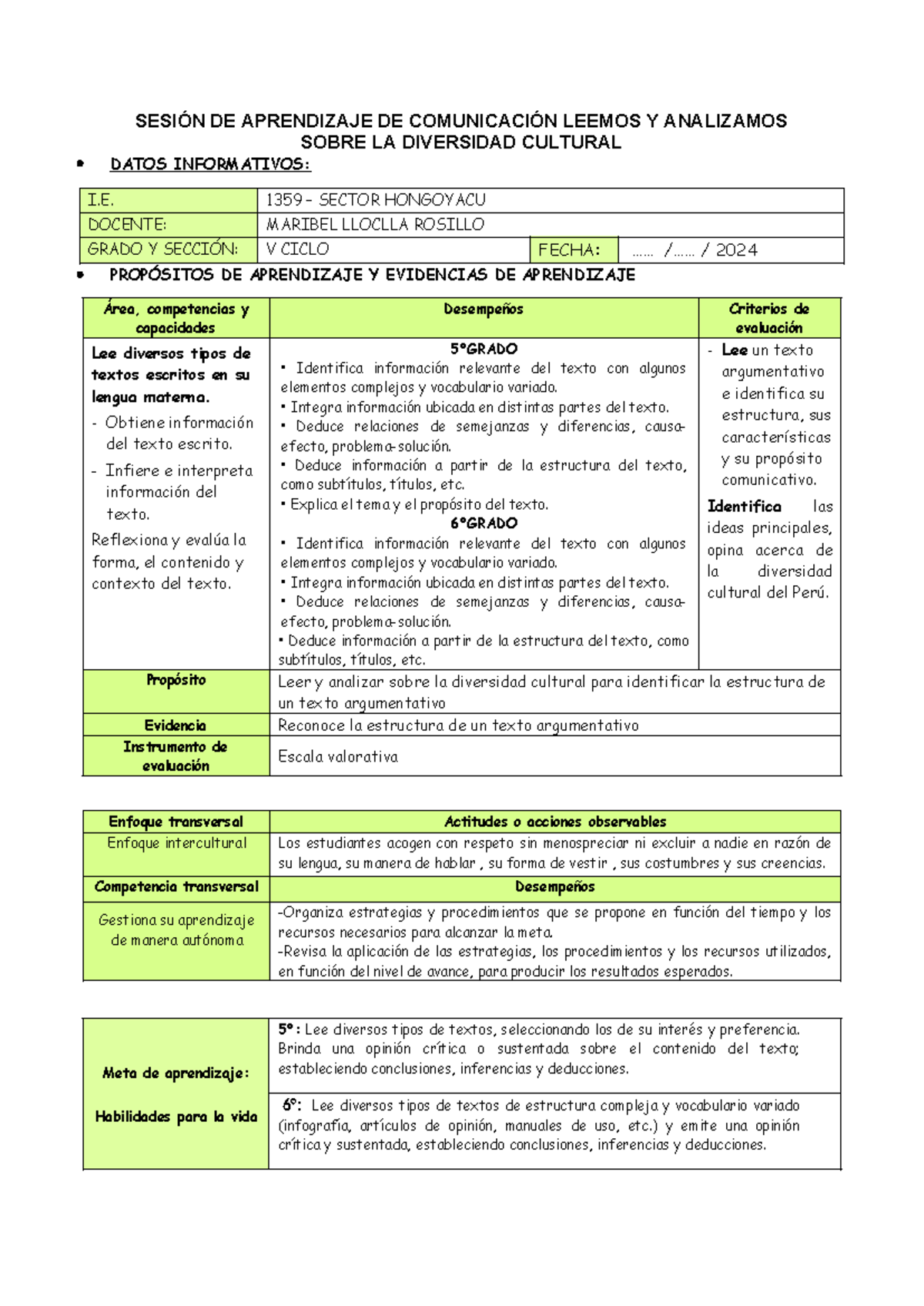 Leemos y Analizamos Sobre la Diversidad Cultural - Texto Argumentativo ...
