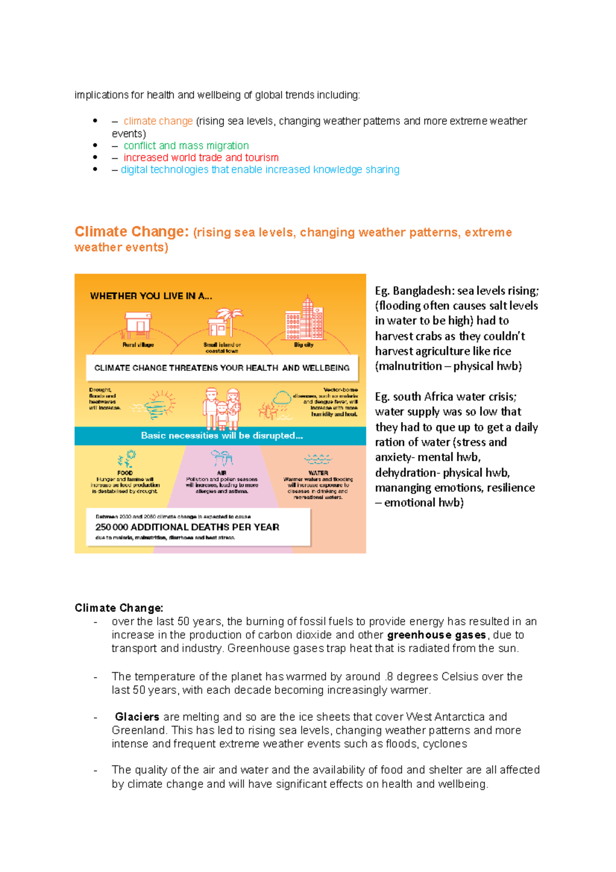 Unit 4 AOS1: Health Implications of Global Trends on Wellbeing - Studocu