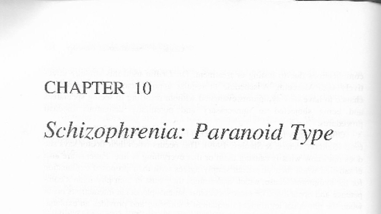 CHAPTER 10: Understanding Paranoid Schizophrenia - Case Study of Bill ...