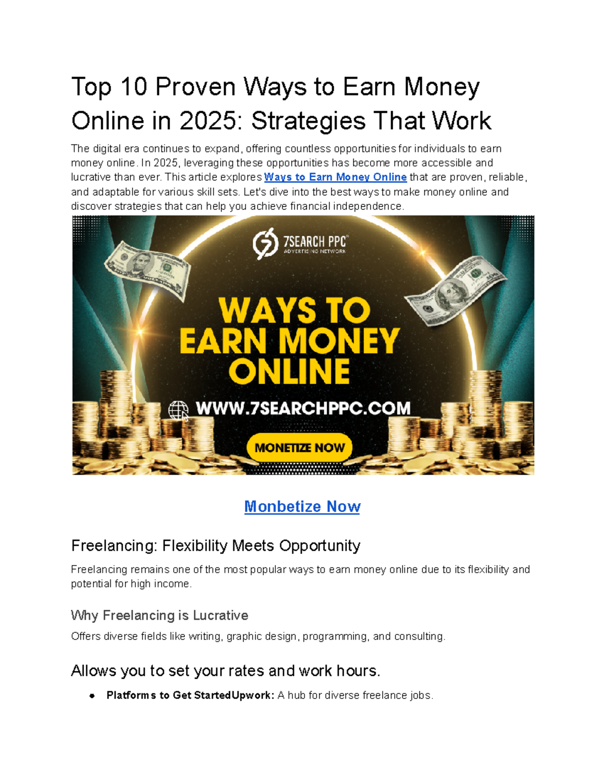 Top 10 Proven Ways to Earn Money Online in 2025 Strategies That Work ...