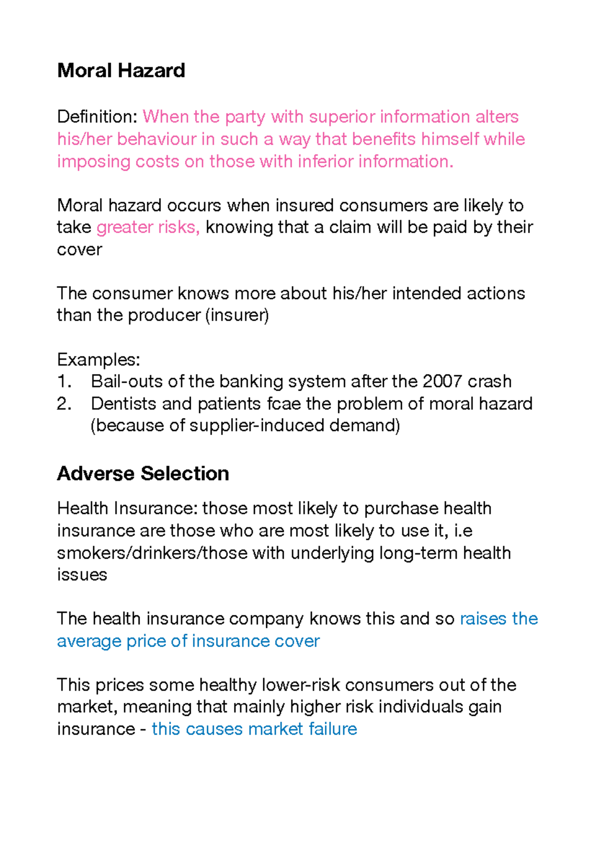 Moral Hazard & Adverse Selection: Key Concepts in Insurance Theory ...