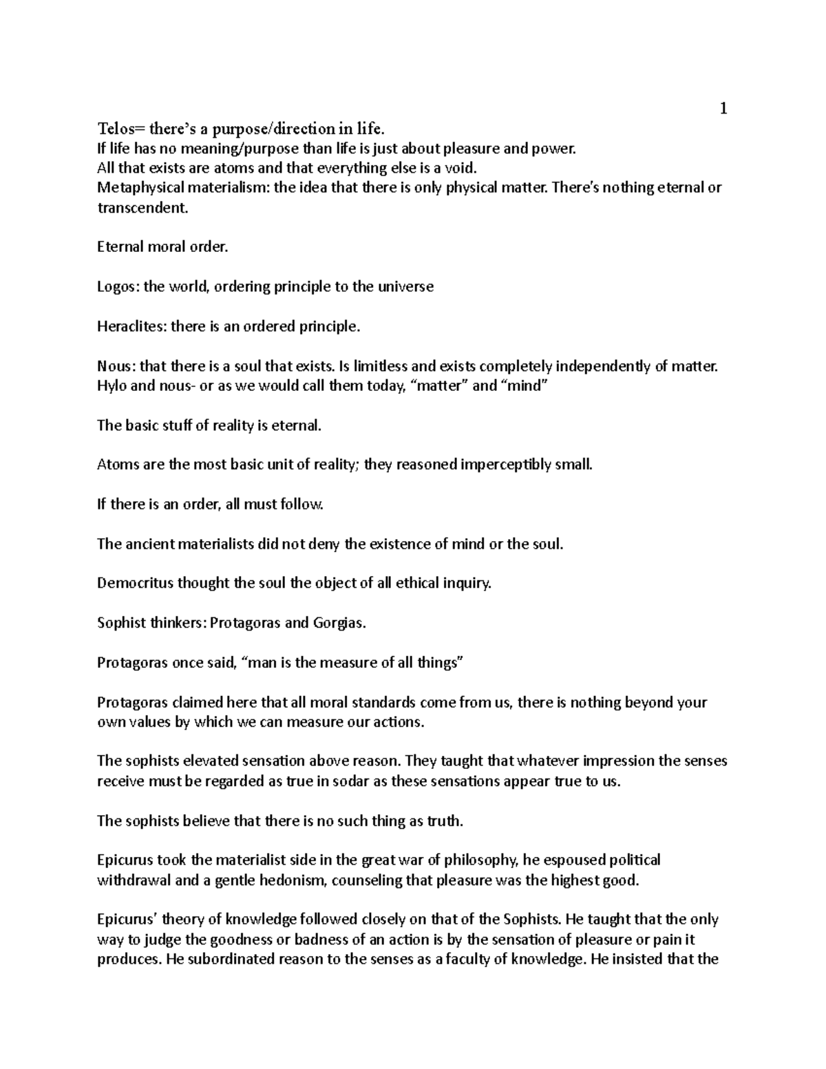 Philosophy 101: Comprehensive Notes on Telos and Moral Theories - Studocu
