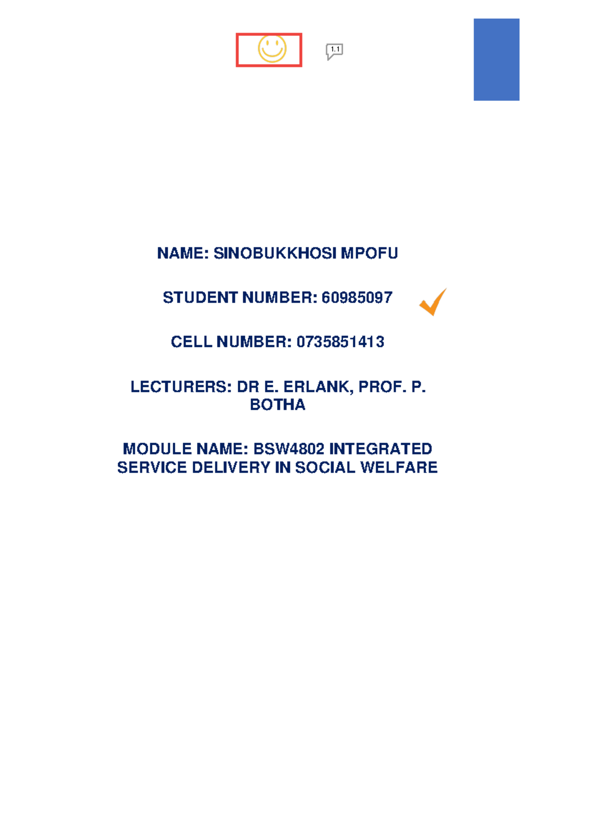 BSW4802 ASSIGNMENT 1: Evaluating Social Welfare Practices - Studocu