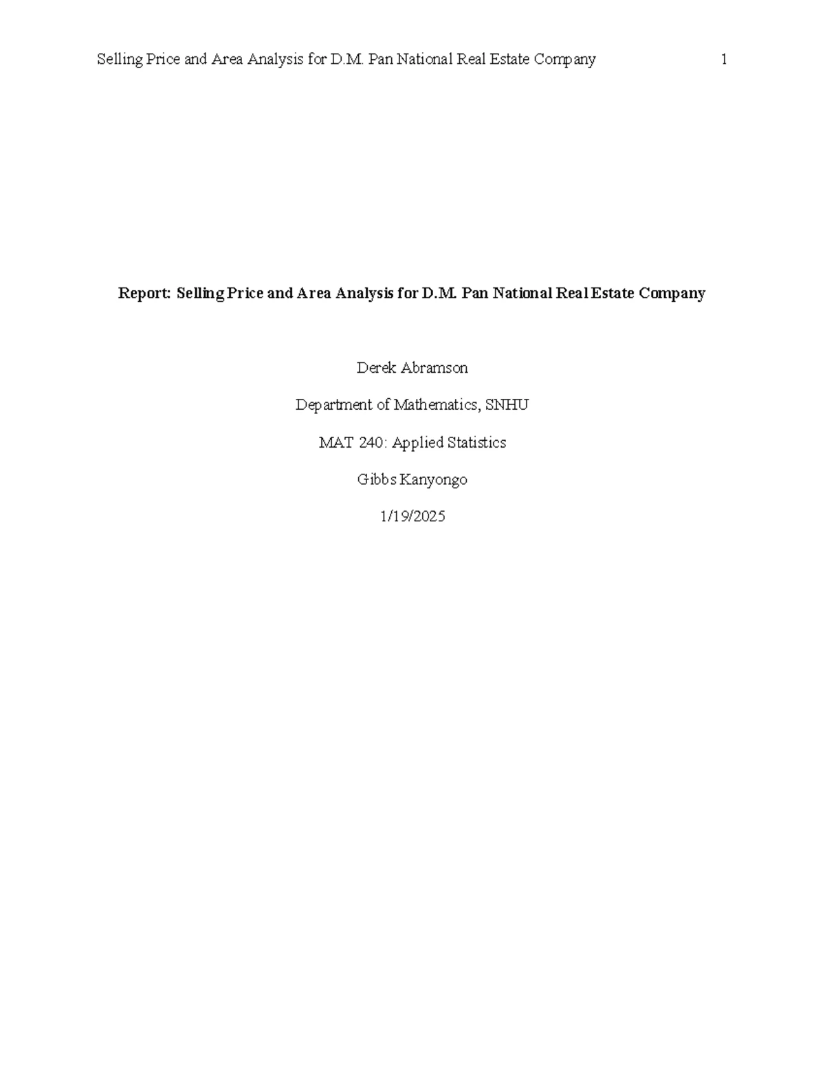 MAT 240 Project Two: Housing Price Analysis - East North Central vs ...