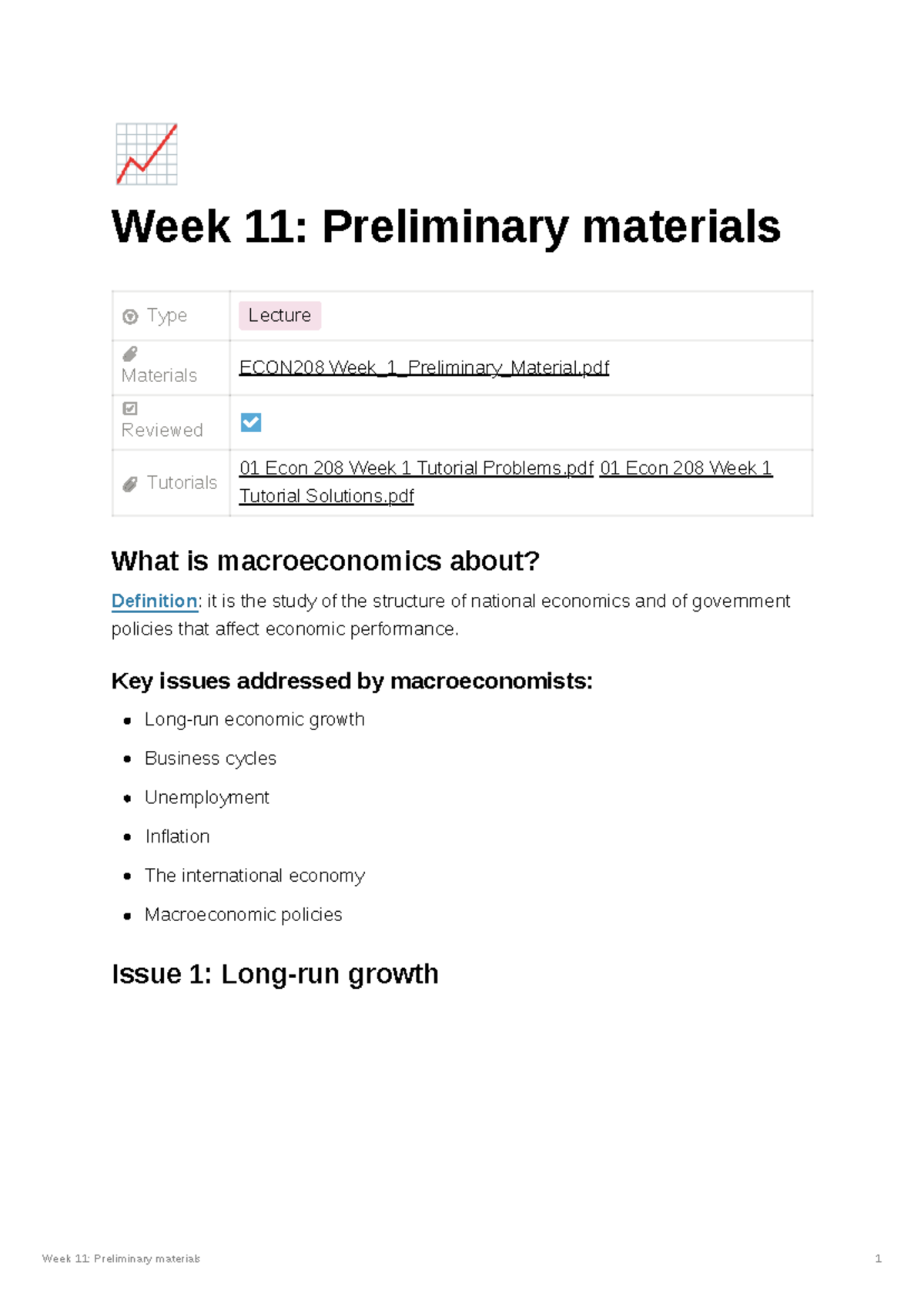 Week 11 Preliminary materials - 📈 Week 11: Preliminary materials Type ...