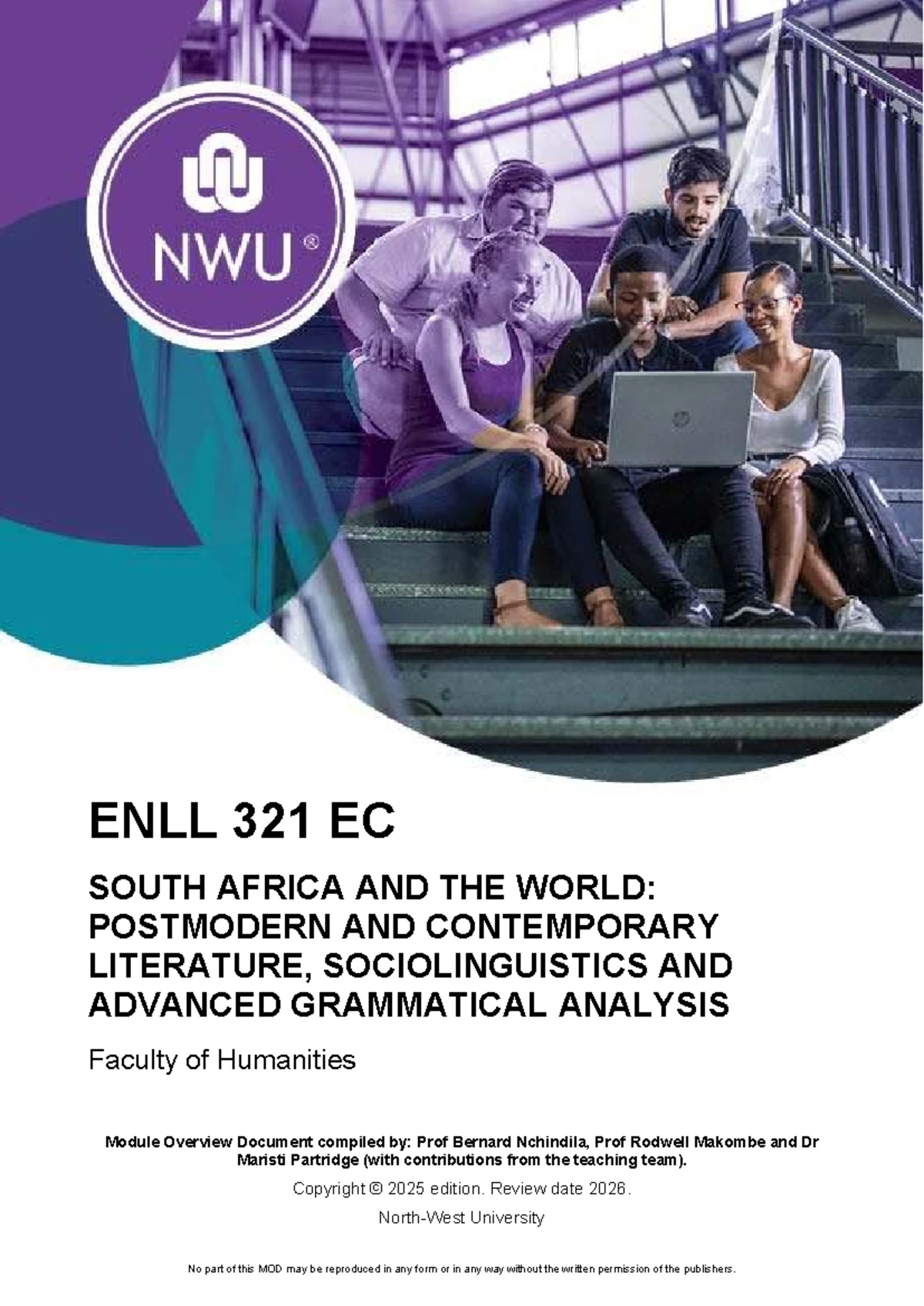 ENLL321 Linguistics Module Plan 2025: Weekly Overview - Studocu