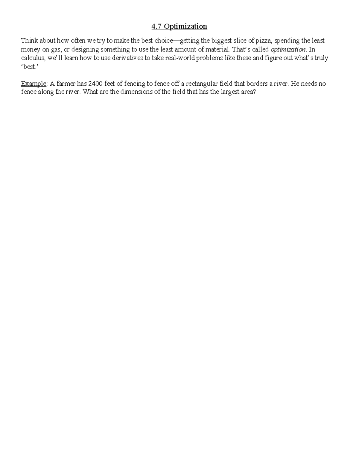 Calculus Optimization Techniques - Studocu