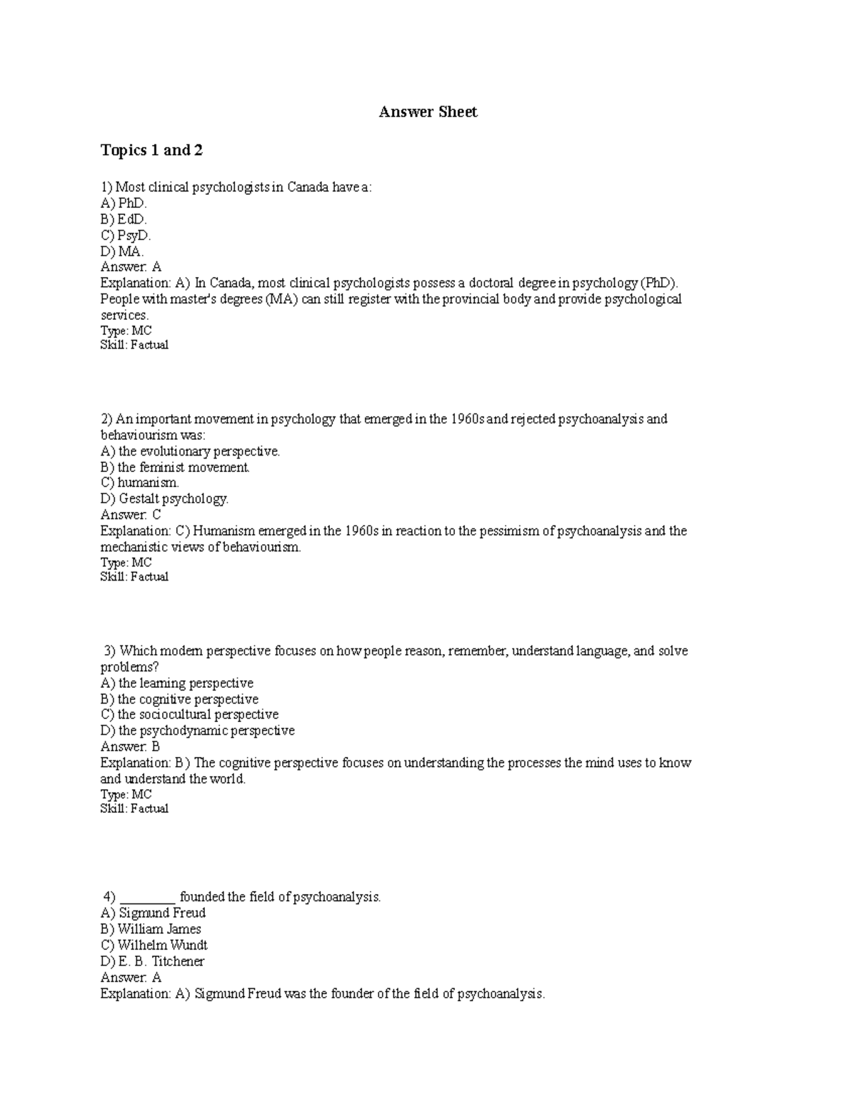 Psych 120 - Final Exam Review Notes and Answer Key - Studocu
