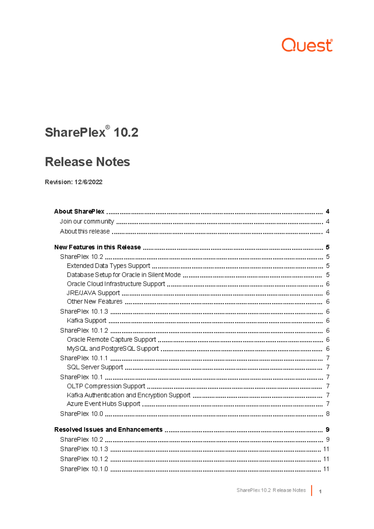 SharePlex 10.2 Release Notes: New Features & Enhancements Overview ...