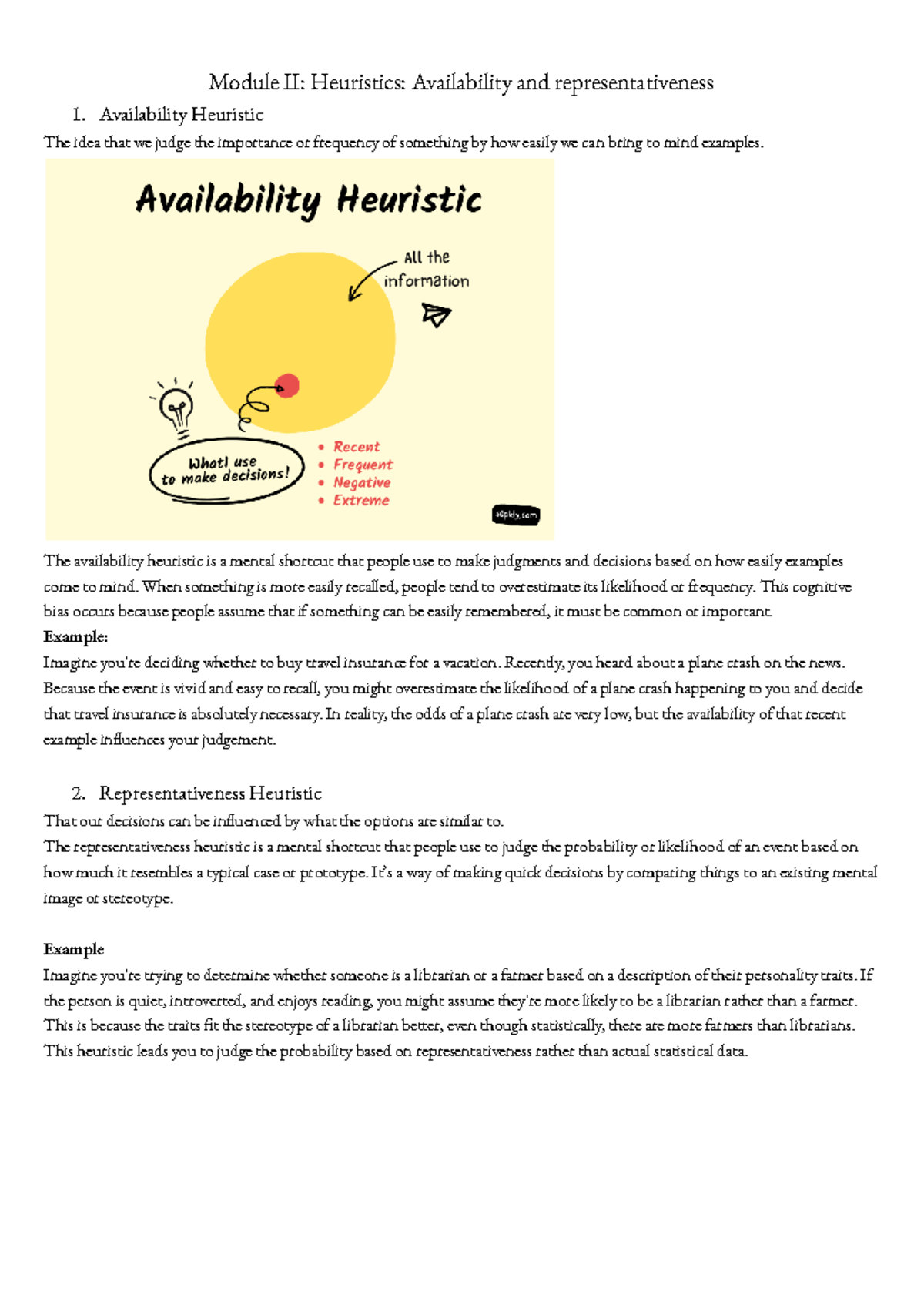 Module II: Heuristics - Availability & Representativeness Explained ...