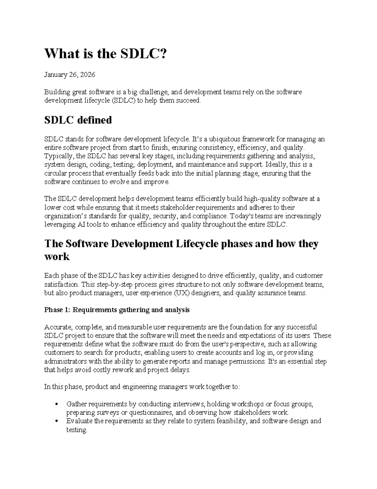 Understanding the Software Development Lifecycle (SDLC) - SDLC - Studocu