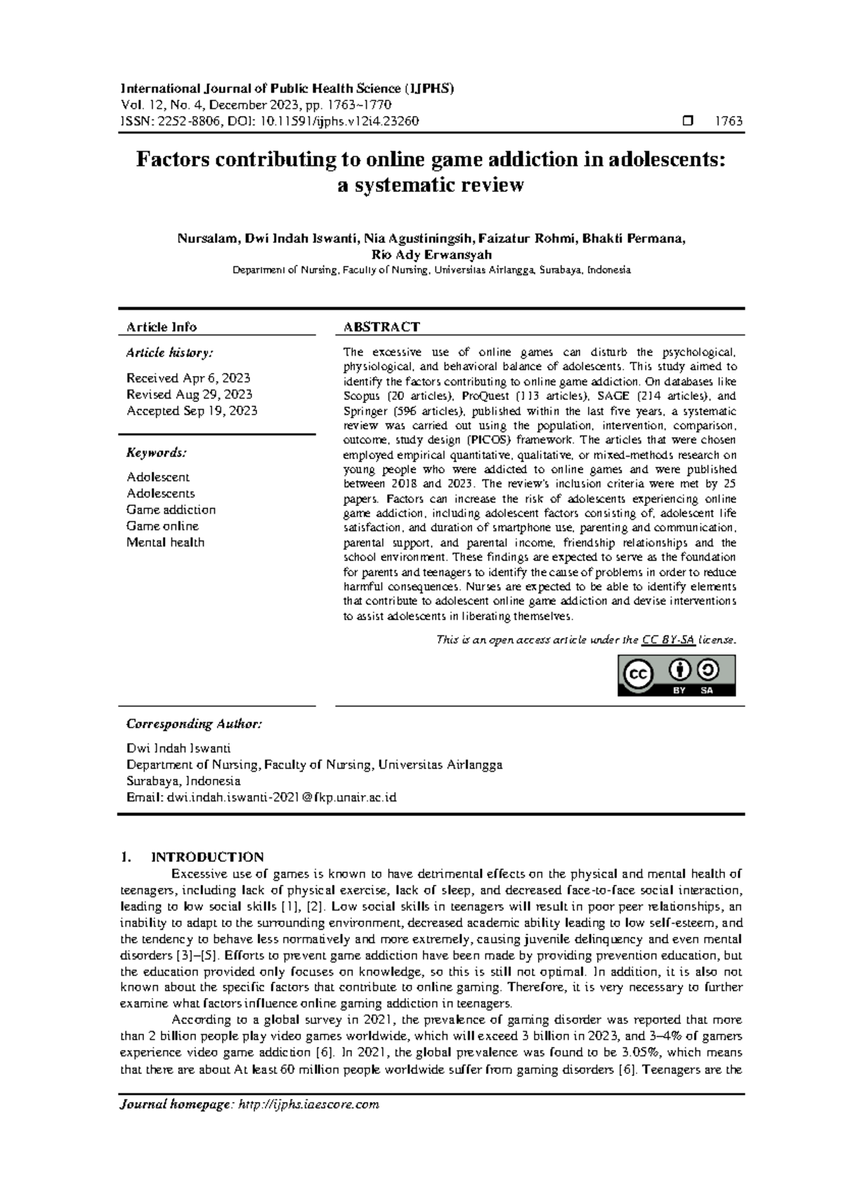 Factors Contributing to Online Game Addiction in Adolescents: A ...