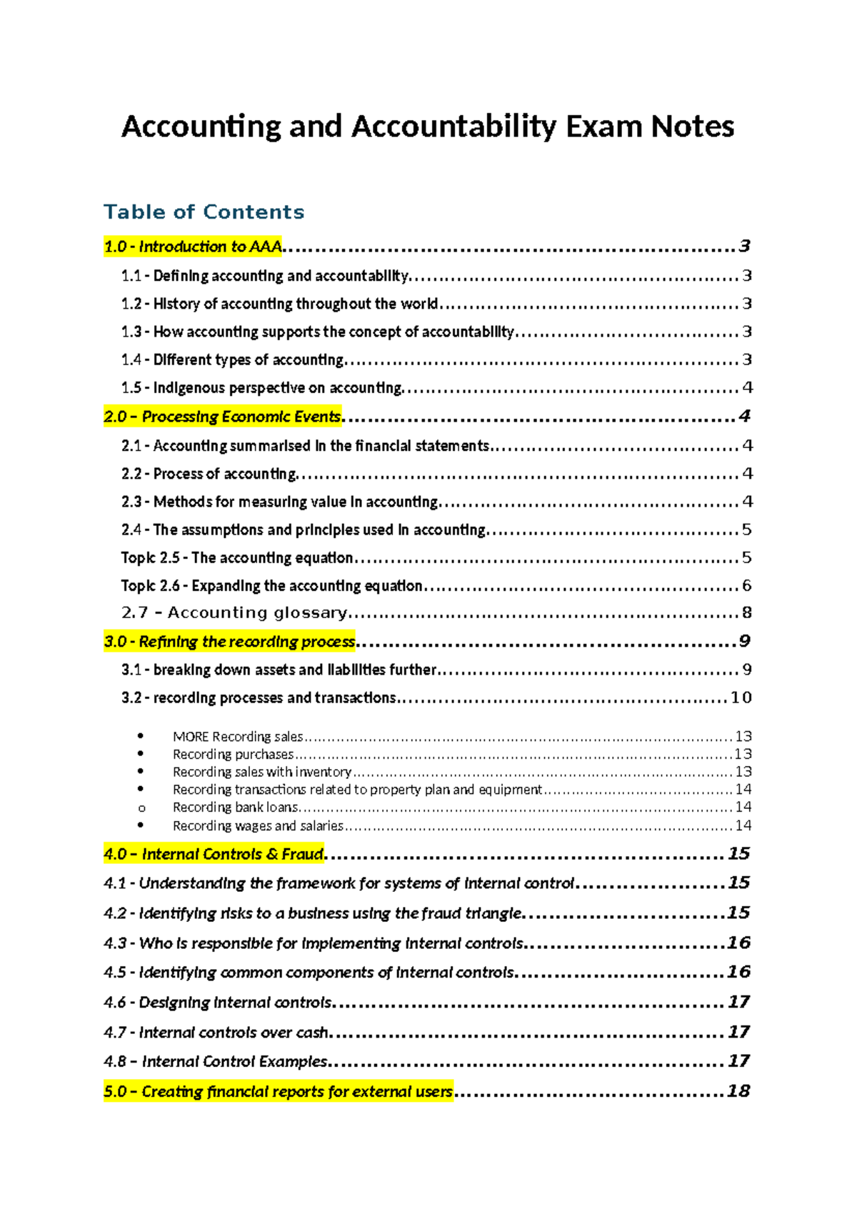 ACC 101 Final Exam Notes: Accounting and Accountability Overview - Studocu
