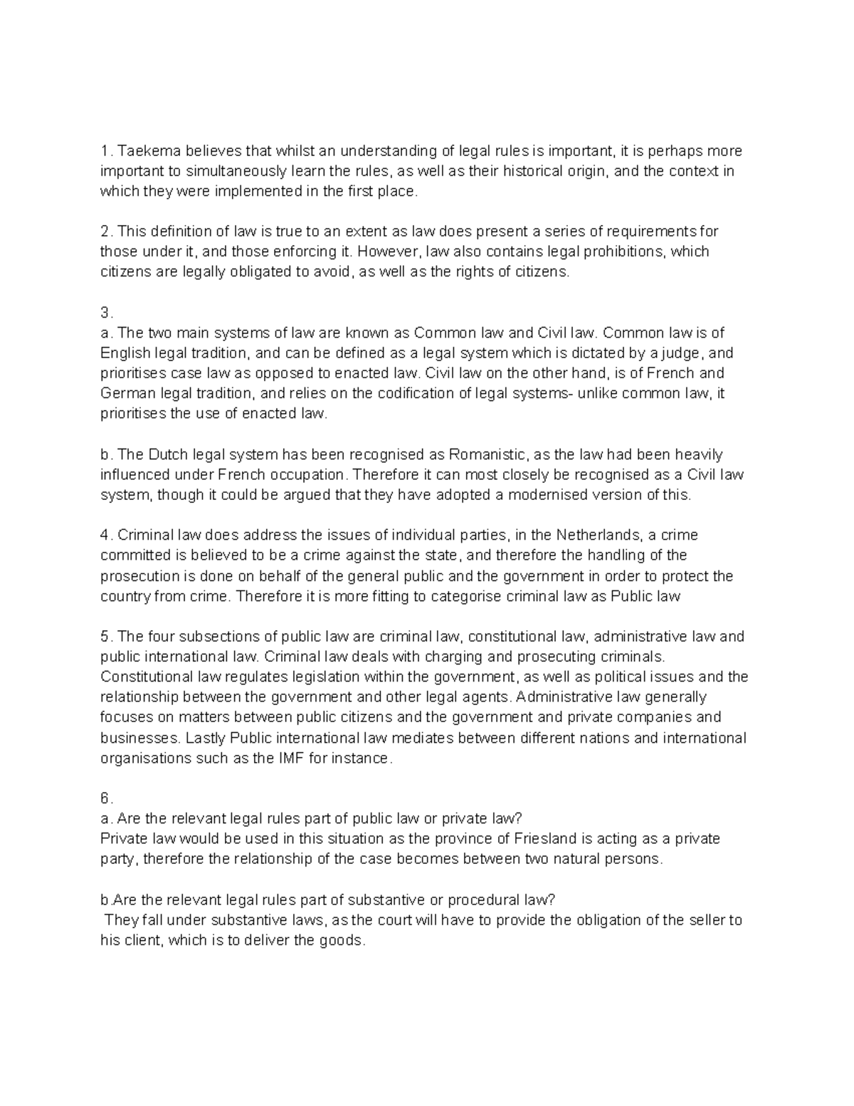 Law 101 Week 1 Assignment: Understanding Legal Systems and Concepts ...