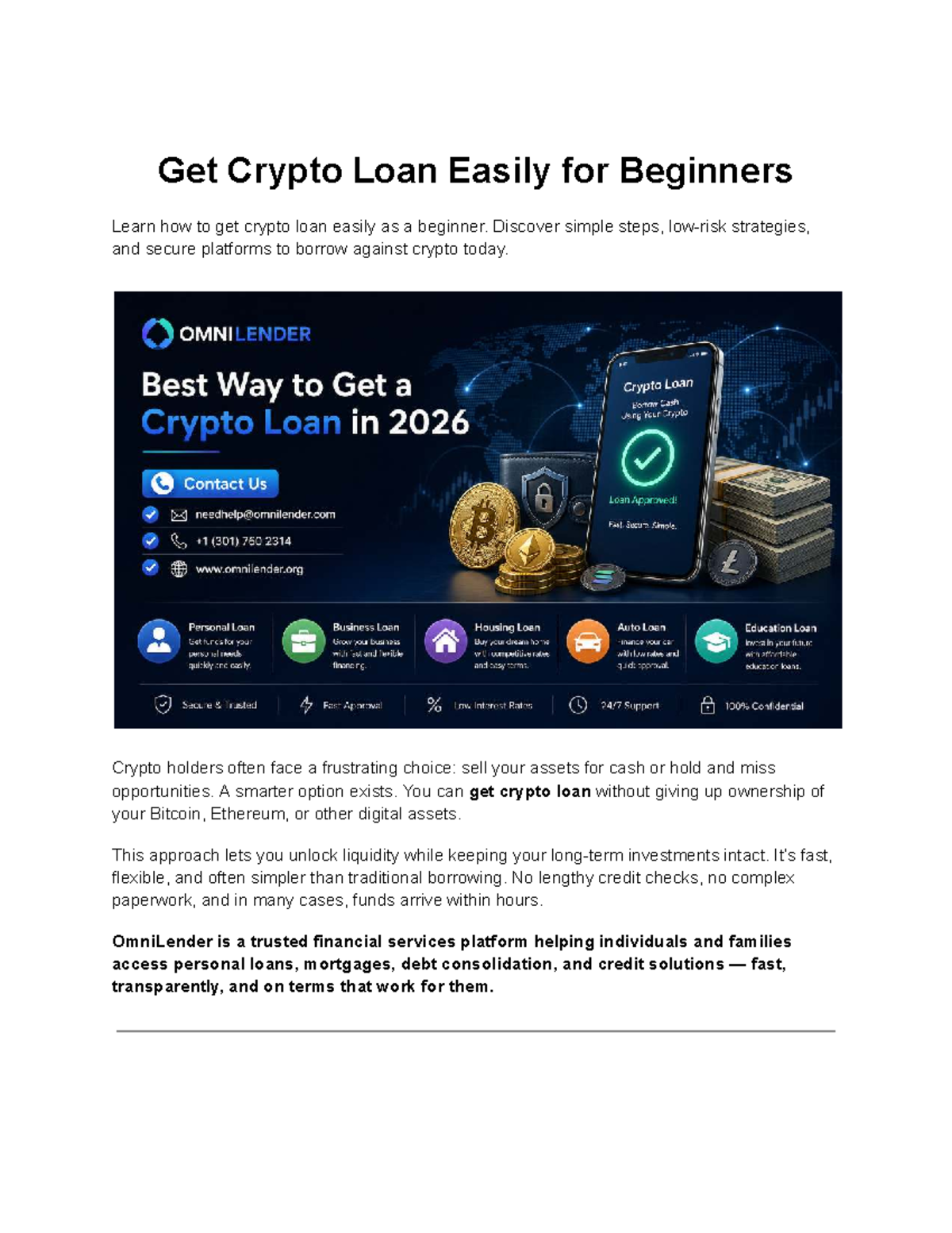 Crypto Loan Guide for Beginners: Easy Steps to Borrow Securely - Studocu
