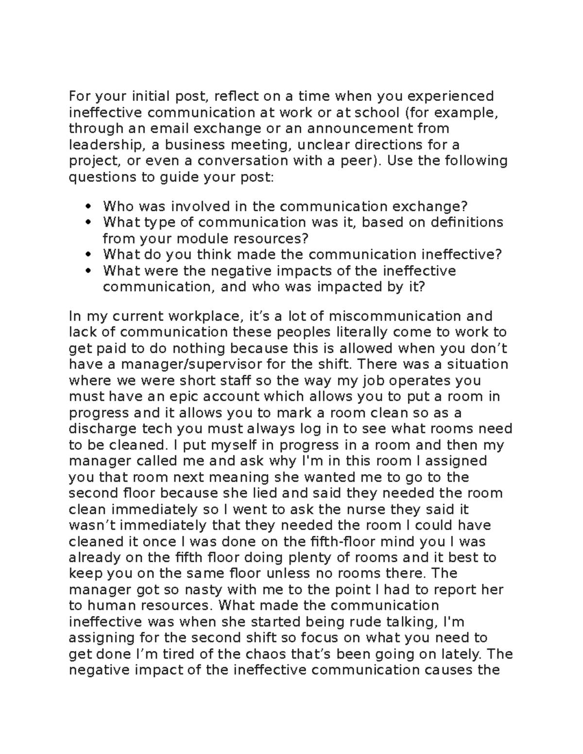 Reflecting on Ineffective Communication at Work: Insights and Impacts ...