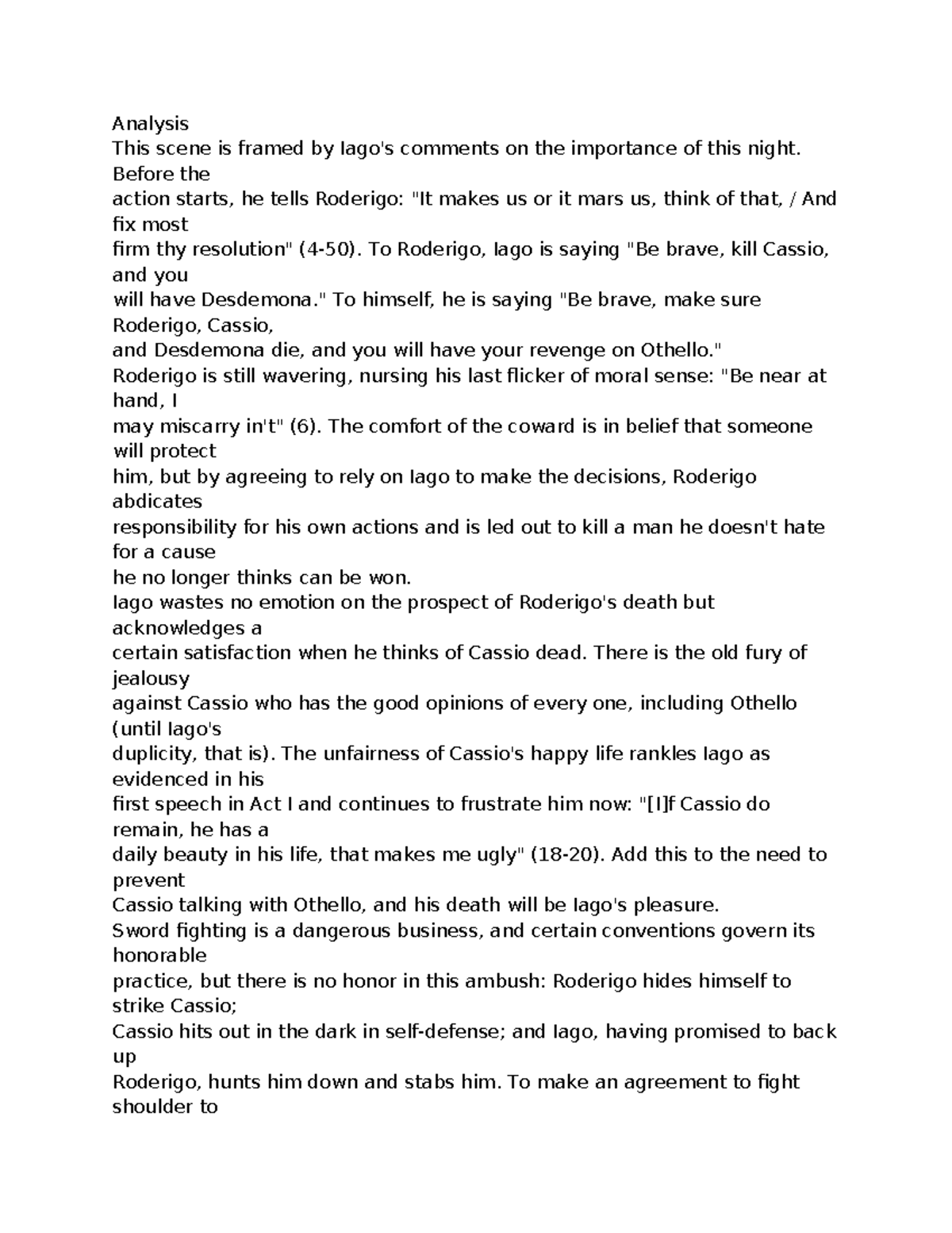 Othello Analysis: ACT 5 Scene 2 - Betrayal and Revenge Unveiled - Studocu