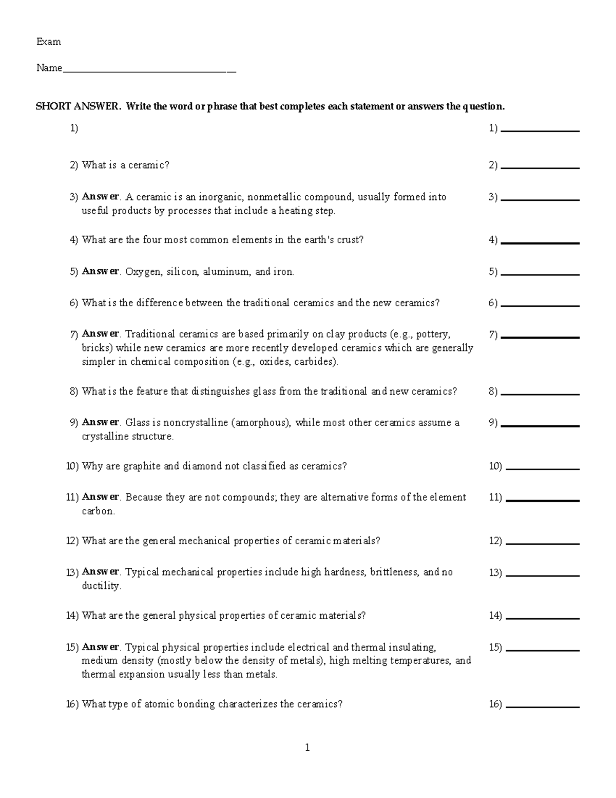 Knowledge Check - Short Answer Questions for Exam - Studocu