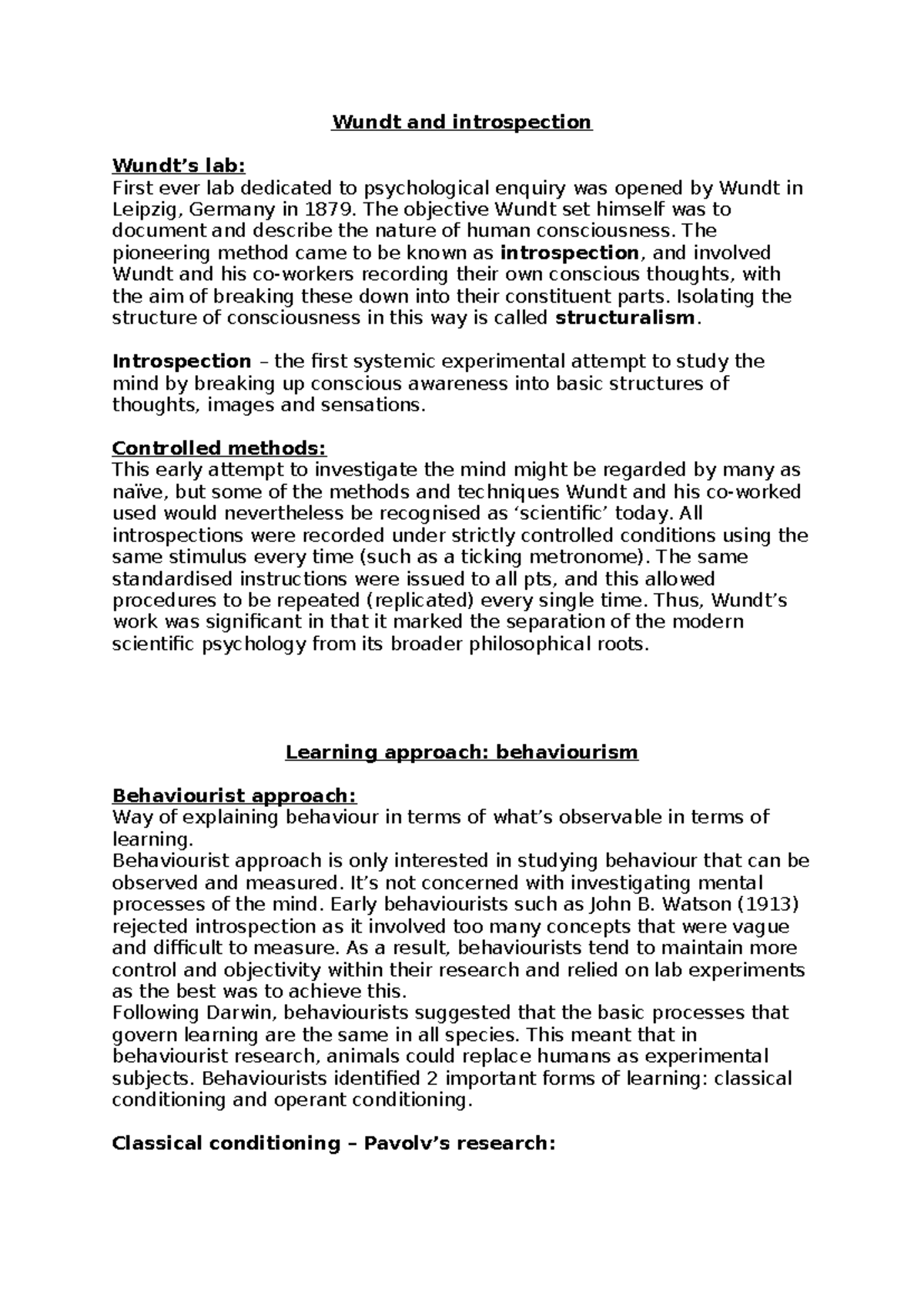 Approaches in Psychology: AQA A Level 2021 Comprehensive Notes - Studocu