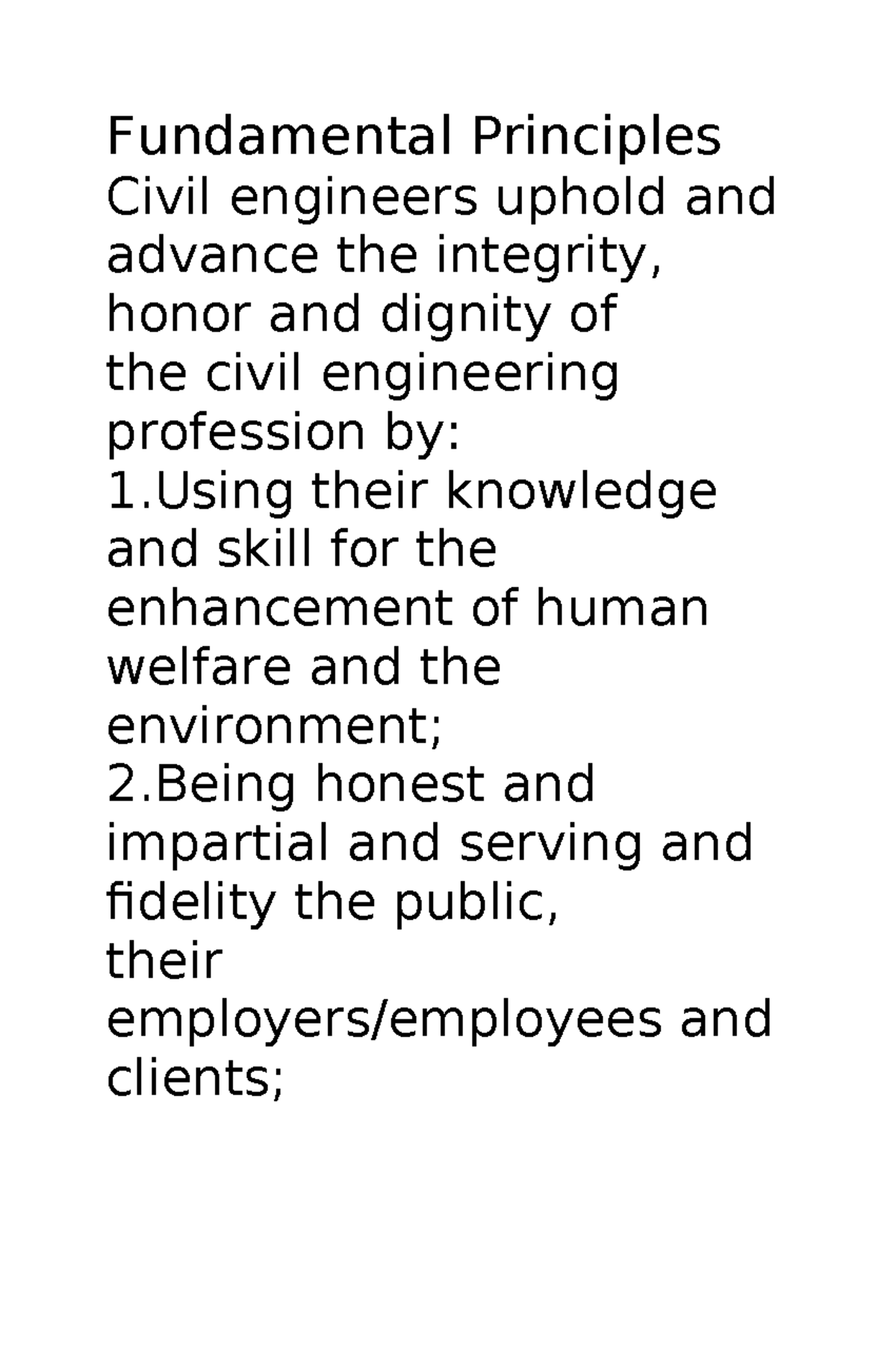 Ethics in Civil Engineering: Fundamental Principles and Guidelines ...