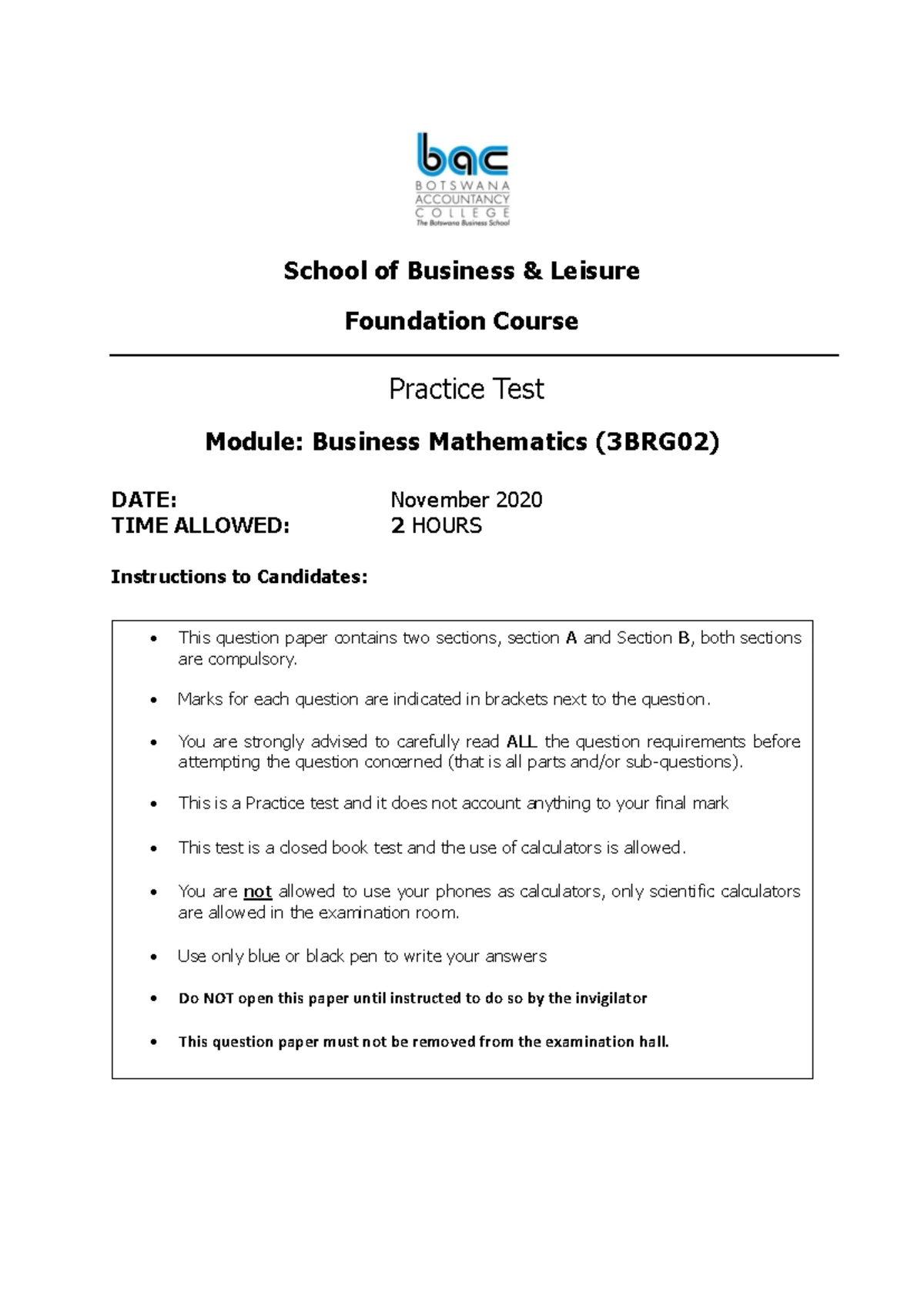 Business Math Tutorial 2 - Practice Problems and Solutions - Studocu