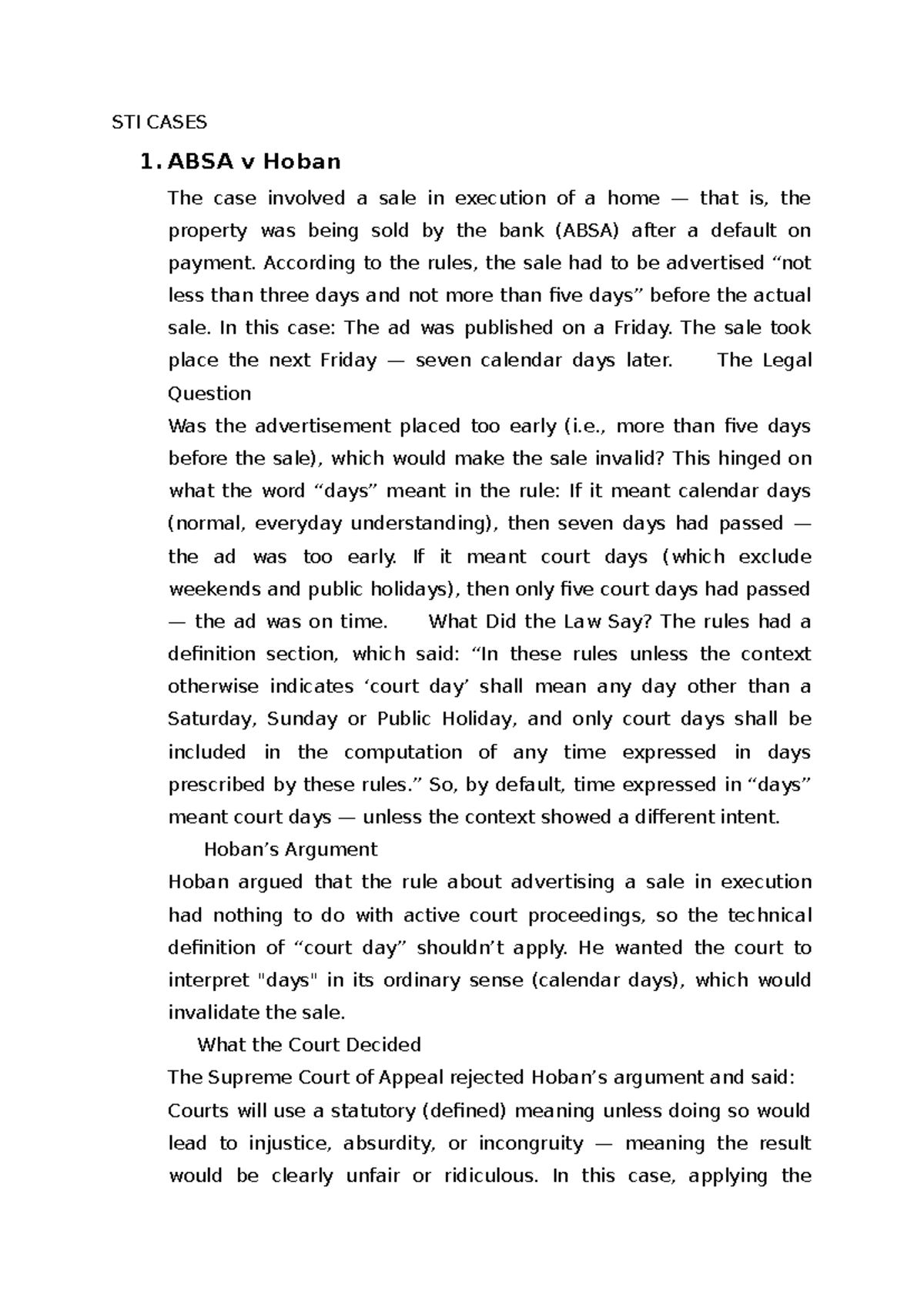 STI 2023: Case Law Summaries on Statutory Interpretation and Legal ...