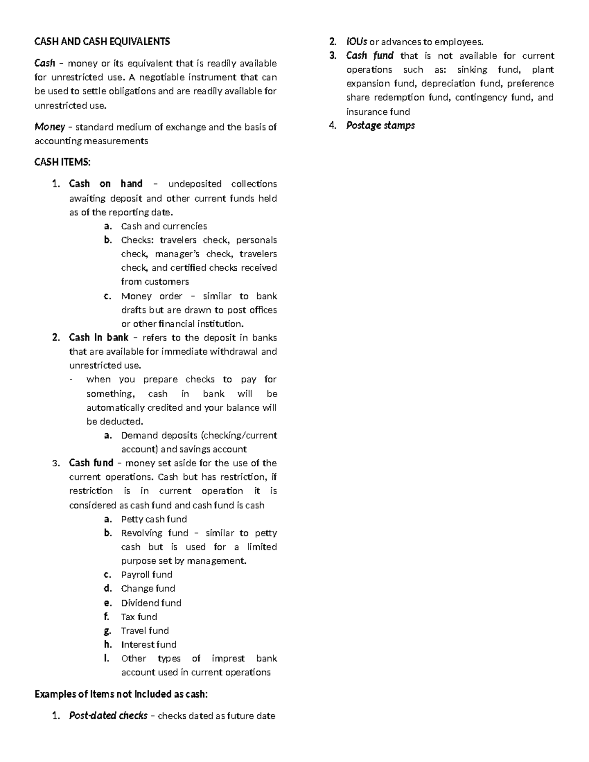 CASH & CASH EQUIVALENTS: Understanding Liquid Assets and Restrictions ...
