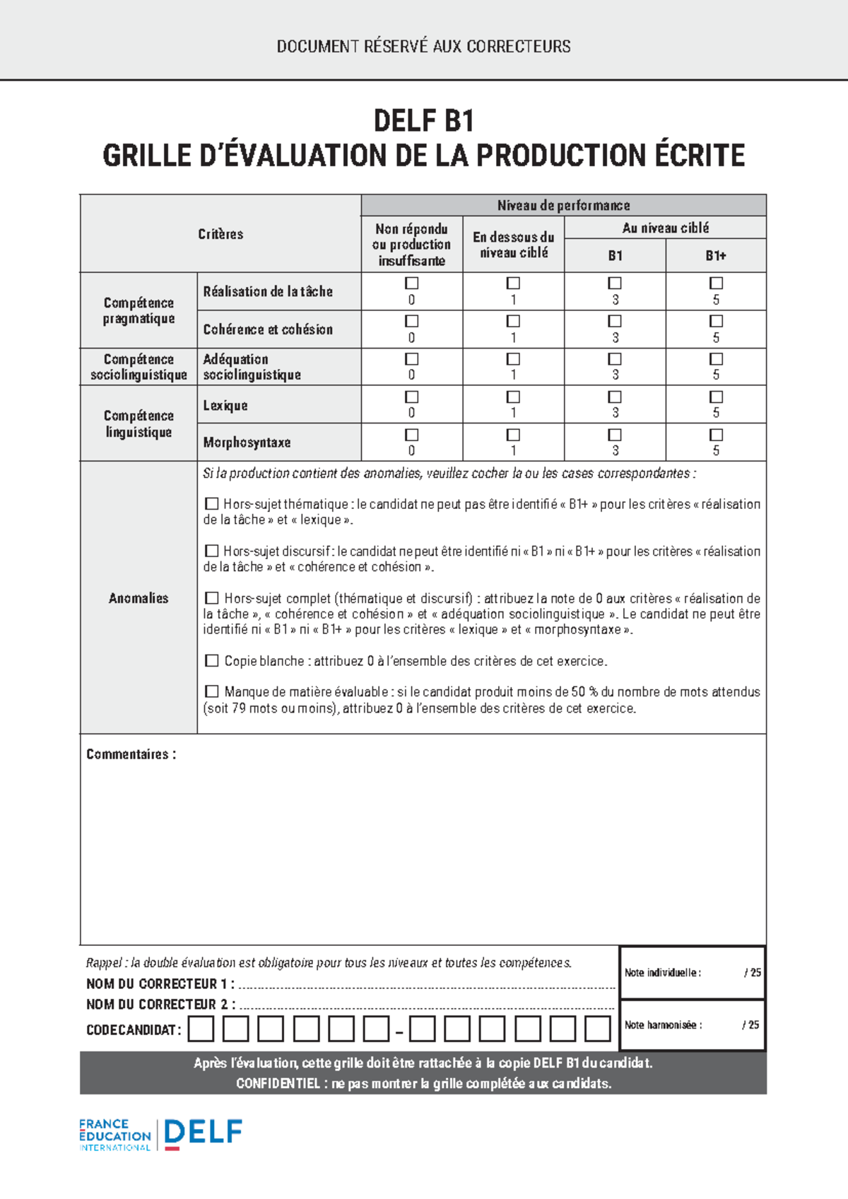 Grille-pe-b1 - abc - DOCUMENT RÉSERVÉ AUX CORRECTEURS DELF B GRILLE D ...