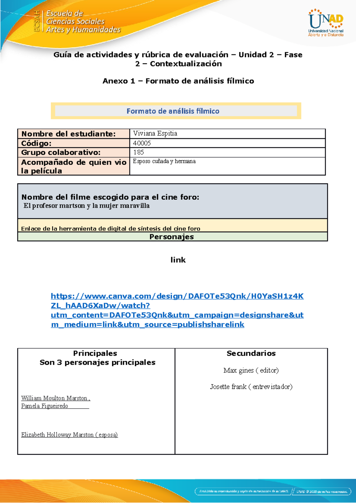 Tarea 2: Unidad 2 - Contextualización y Análisis Fílmico (Grupo 185 ...