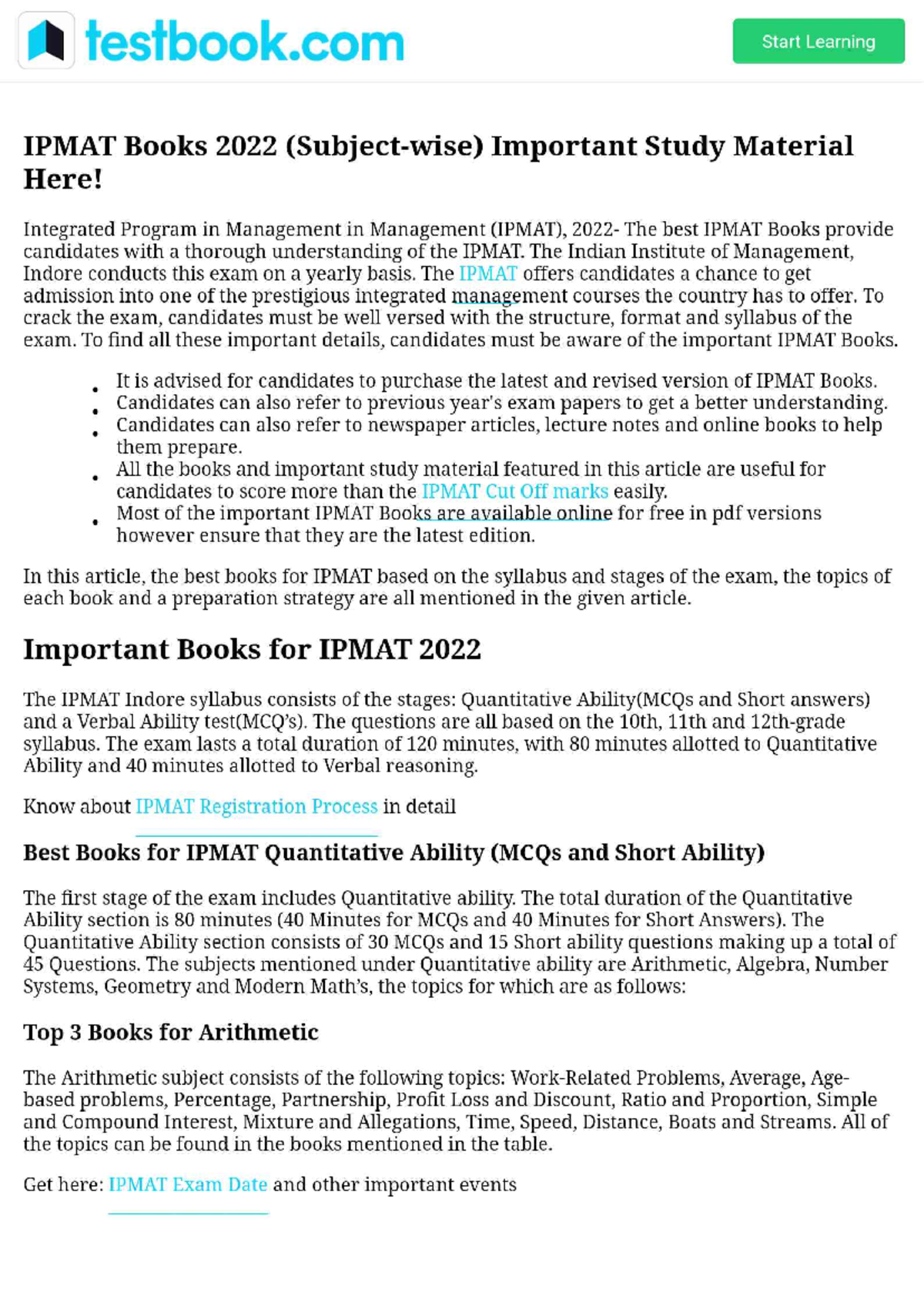 Ipmat 2022 Important Subject-wise Study Materials Guide - Studocu