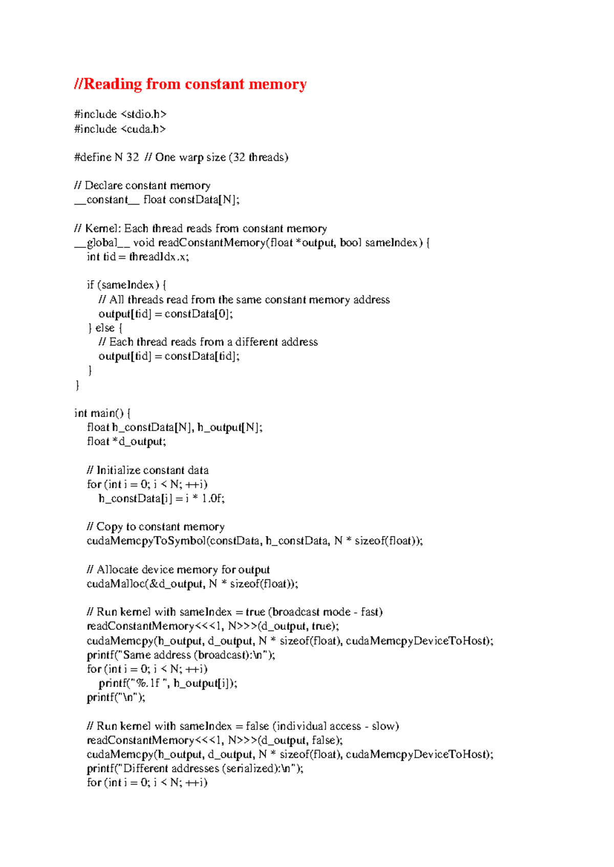 Lab3 - Constant Memory Sample Programs and Kernel Implementations - Studocu