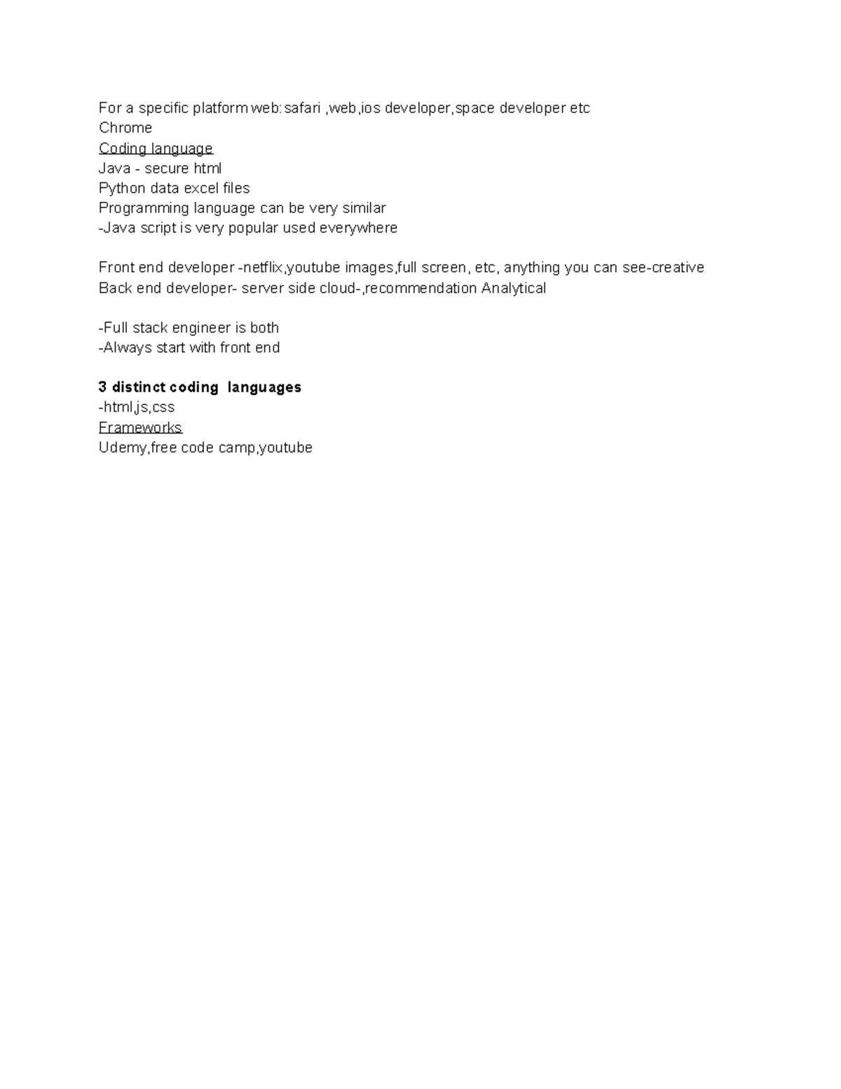 Coding - For a specific platform web:safari ,web,ios developer,space ...