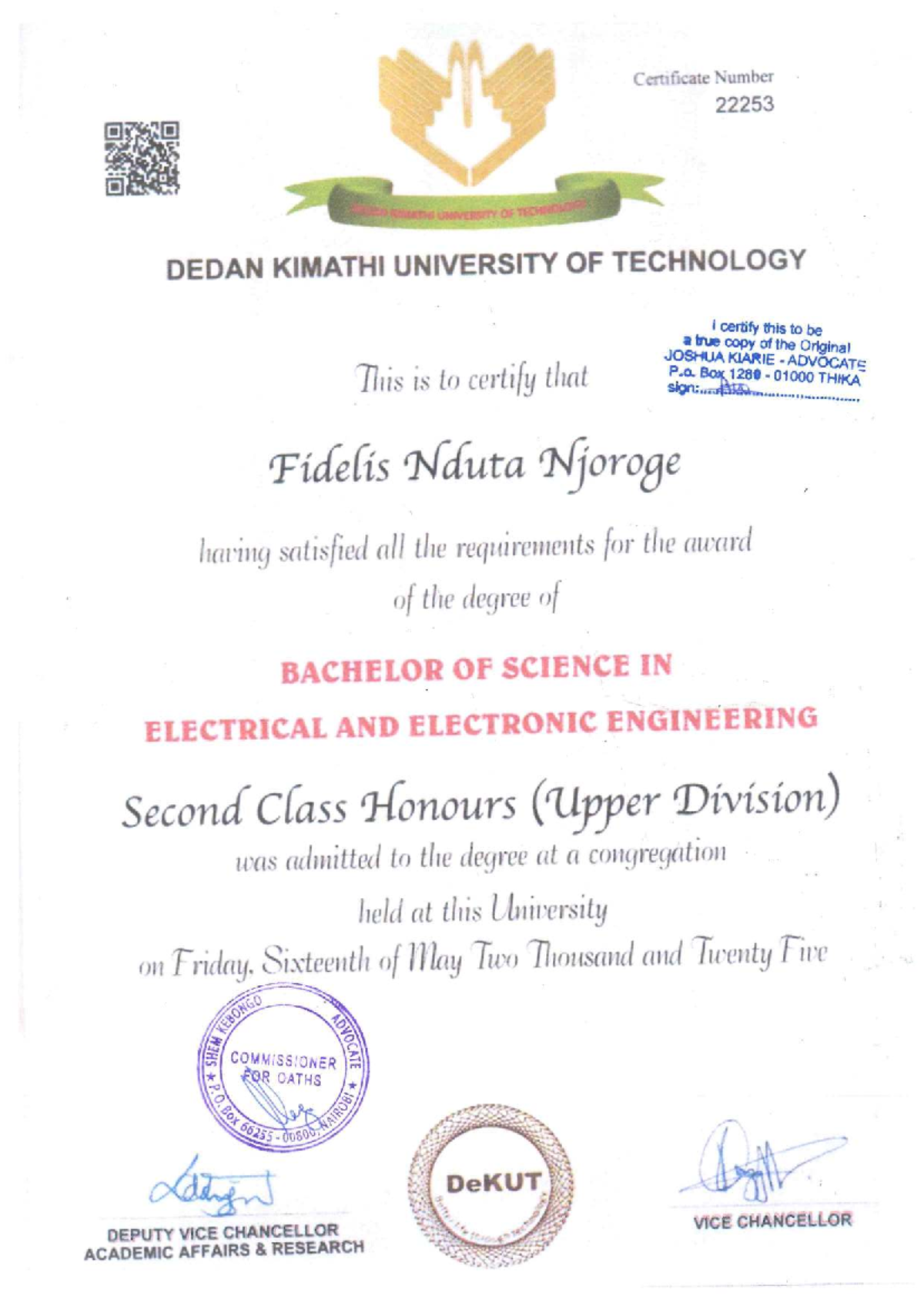 PROF033284- Degree-Dedan Universityof Technology - Business law ...