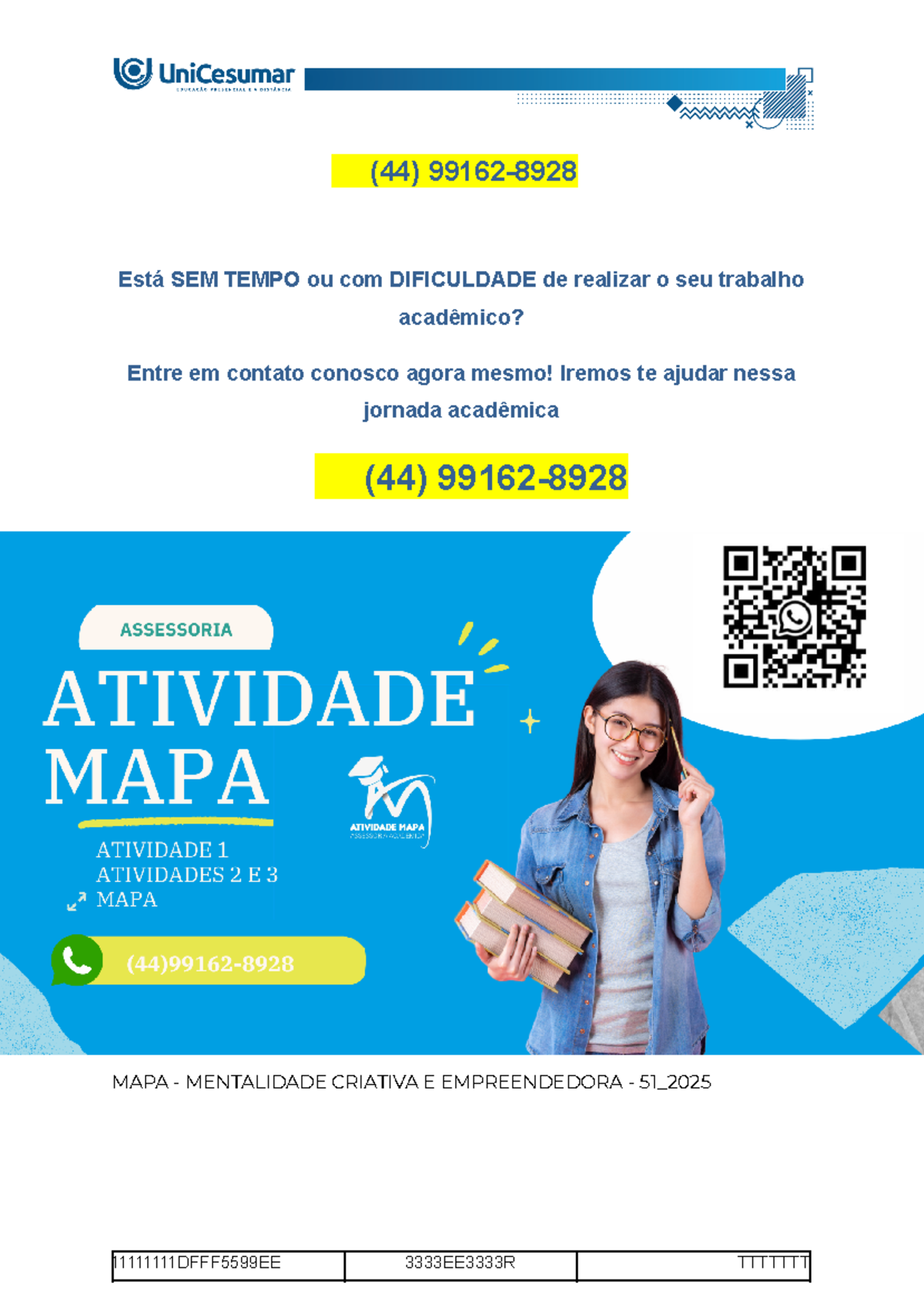 MAPA - Mentalidade Criativa E Empreendedora - 51 2025 - Está SEM TEMPO ...