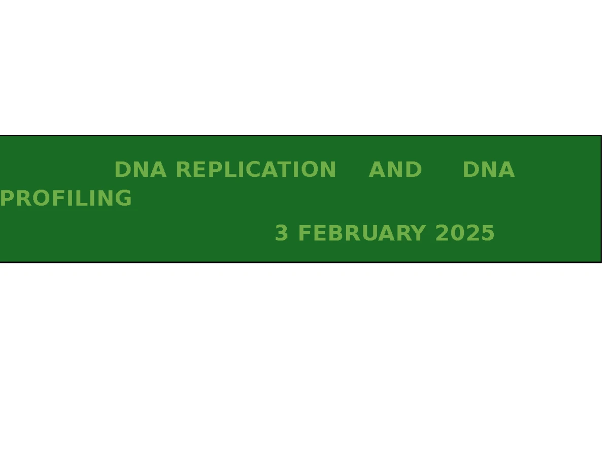 DNA Replication Overview: Structure & Process of DNA - Studocu