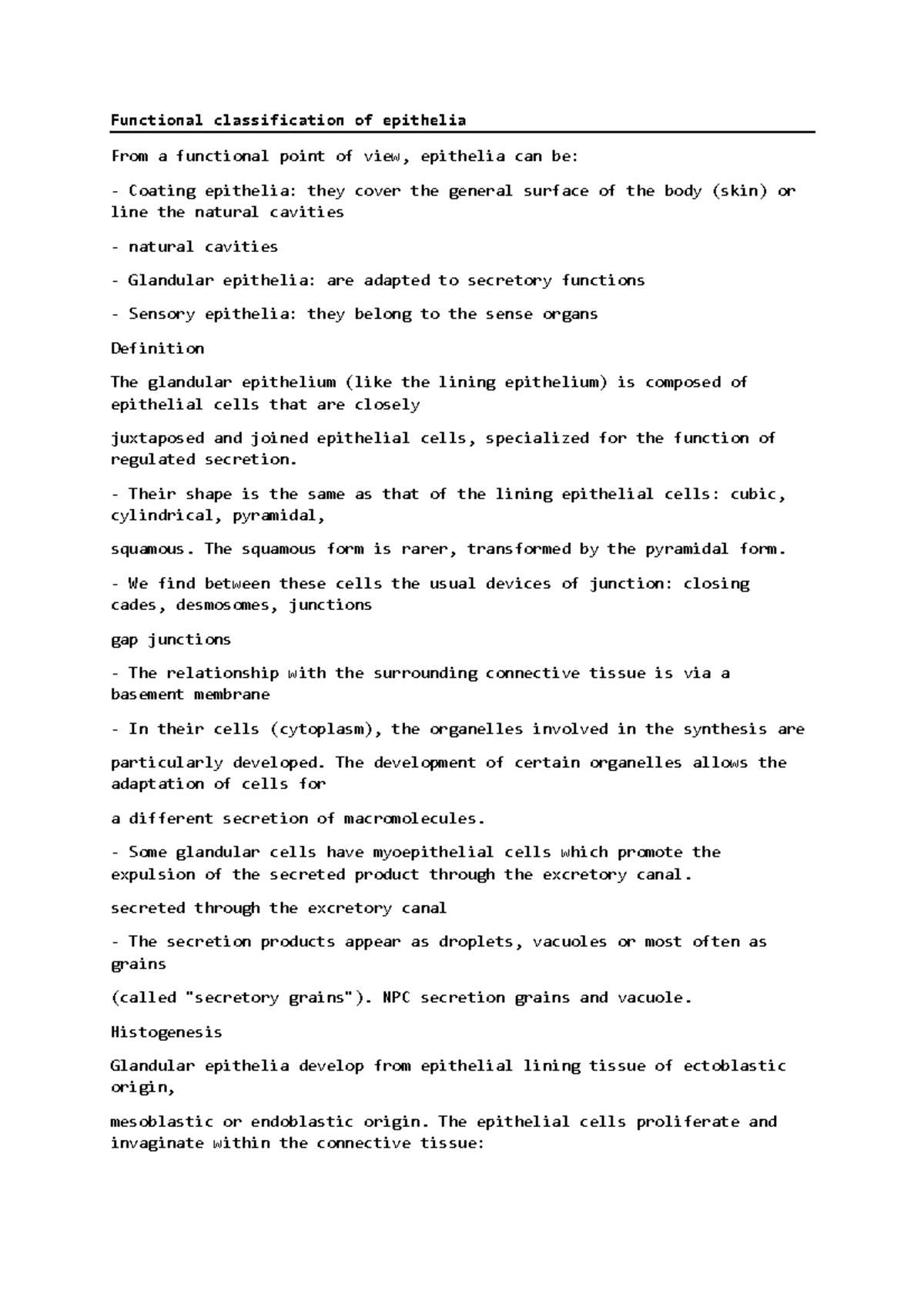 Functional Classification of Epithelia: Types and Secretion Mechanisms ...