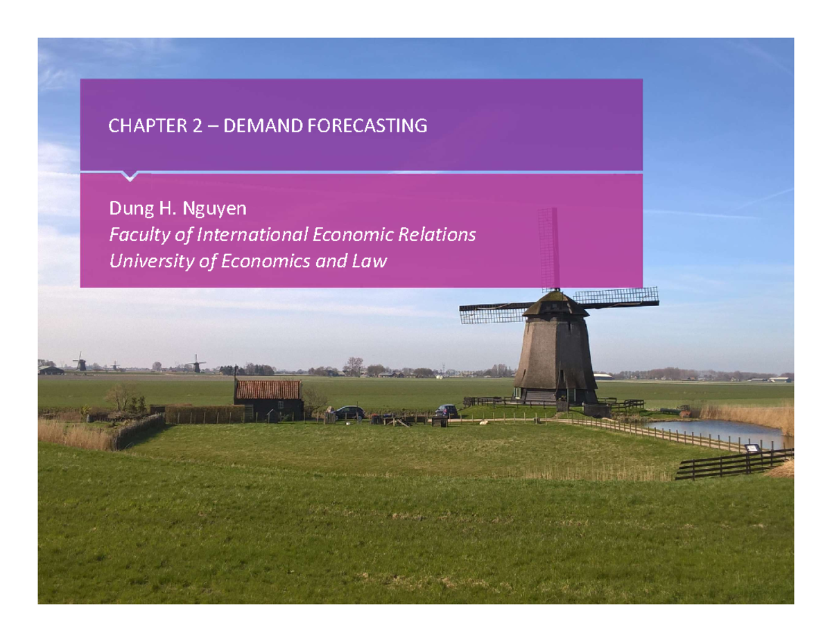 Chapter 2 Demand Forecasting in Logistics (Course Code: IER 101) - Studocu