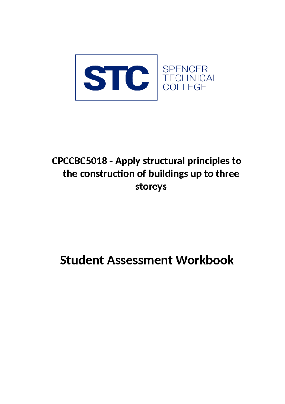 CPCCBC5018 - Apply Structural Principles in Building Construction - Studocu