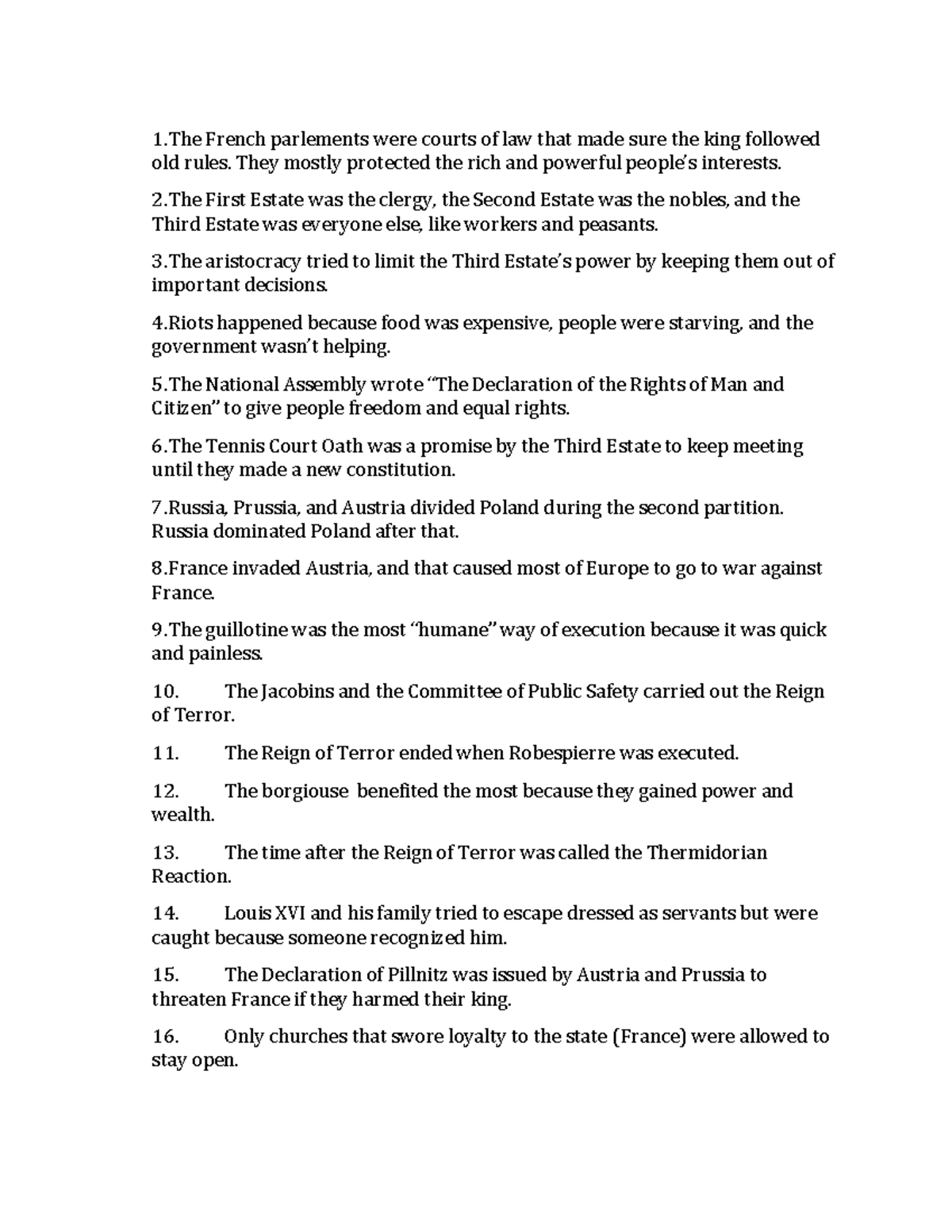 French Revolution Study Guide - Key Events and Figures - Studocu