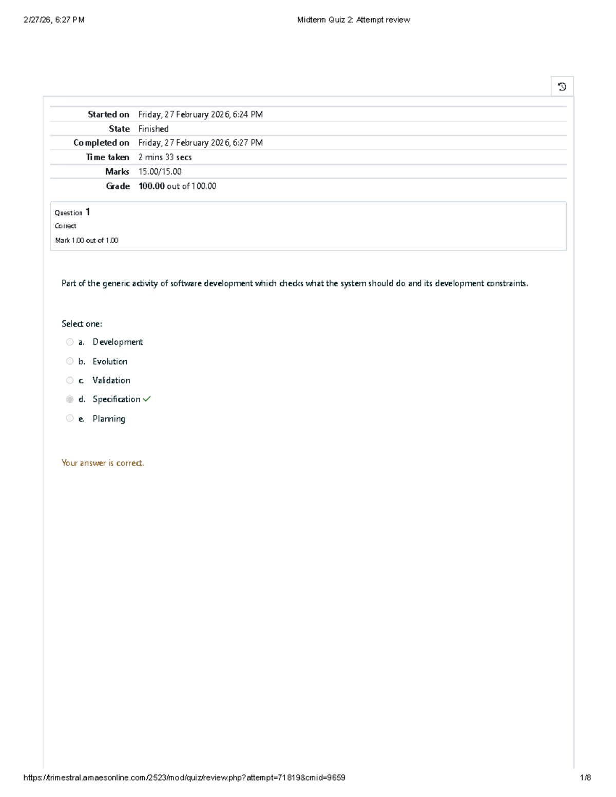 Midterm Quiz 2 Review: Software Development Insights - Studocu