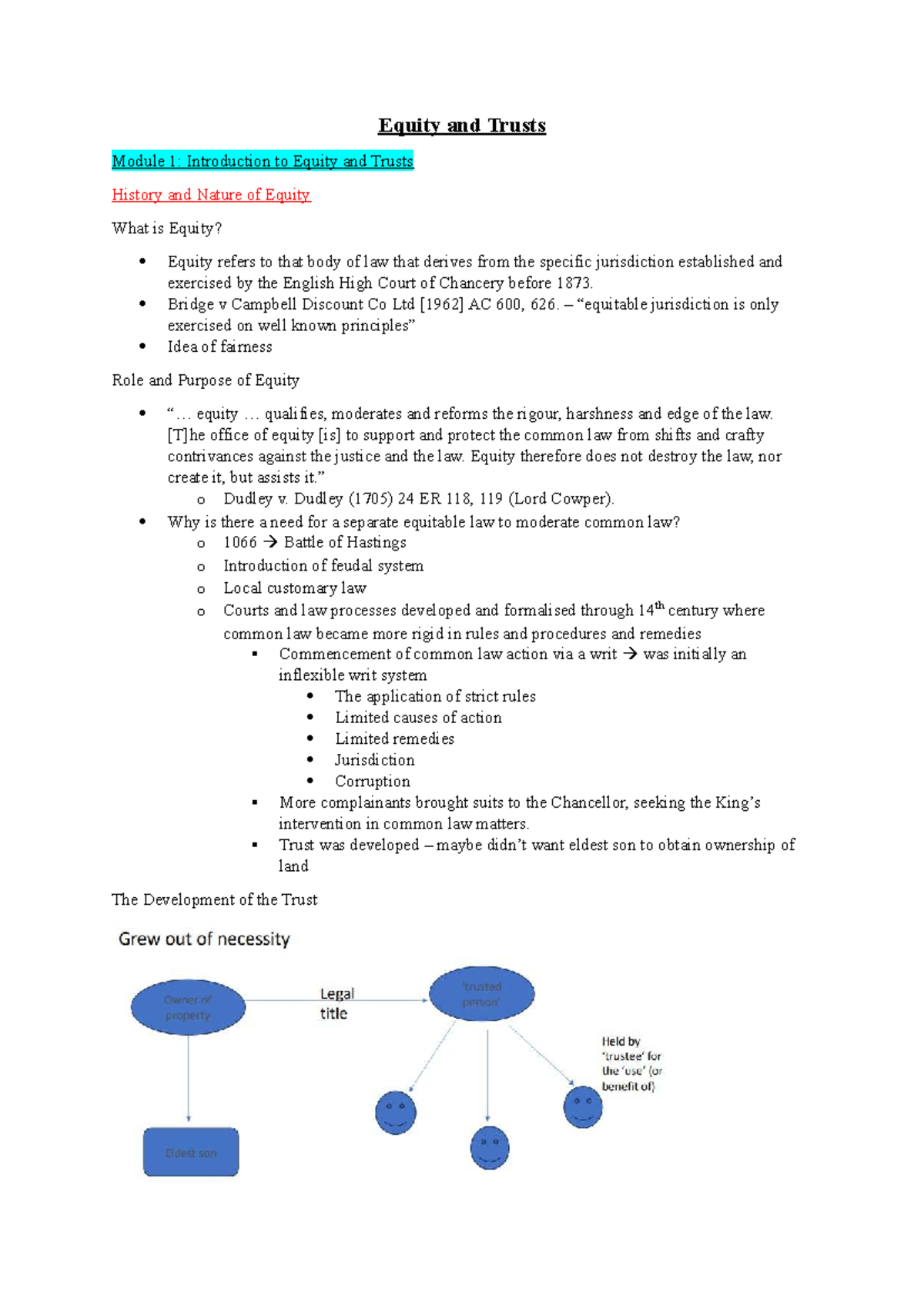Equity and Trusts Module 1: Intro to Equity, History, and Key Concepts ...