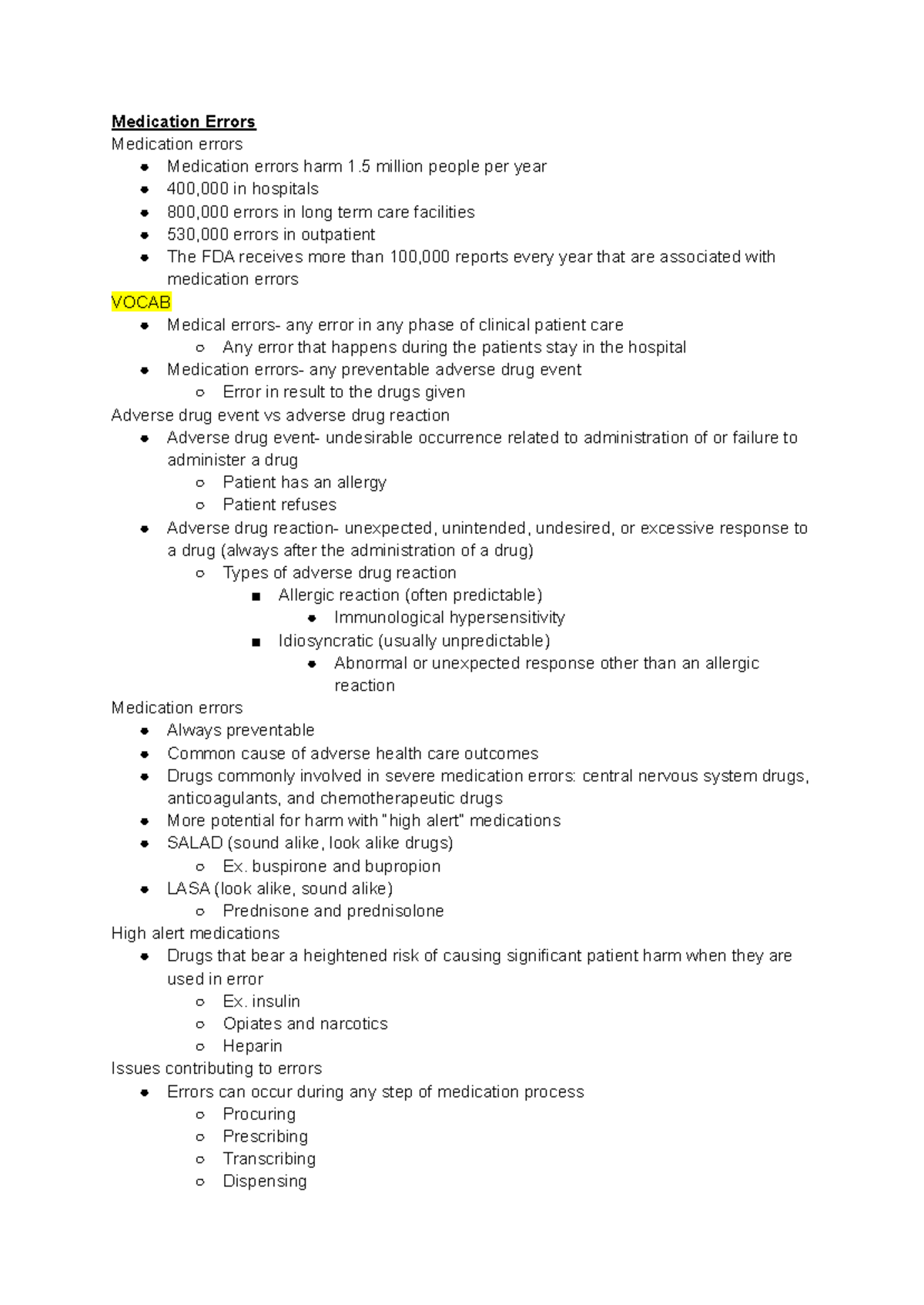 Pharmacokinetics (11) - Medication Errors Medication errors Medication ...