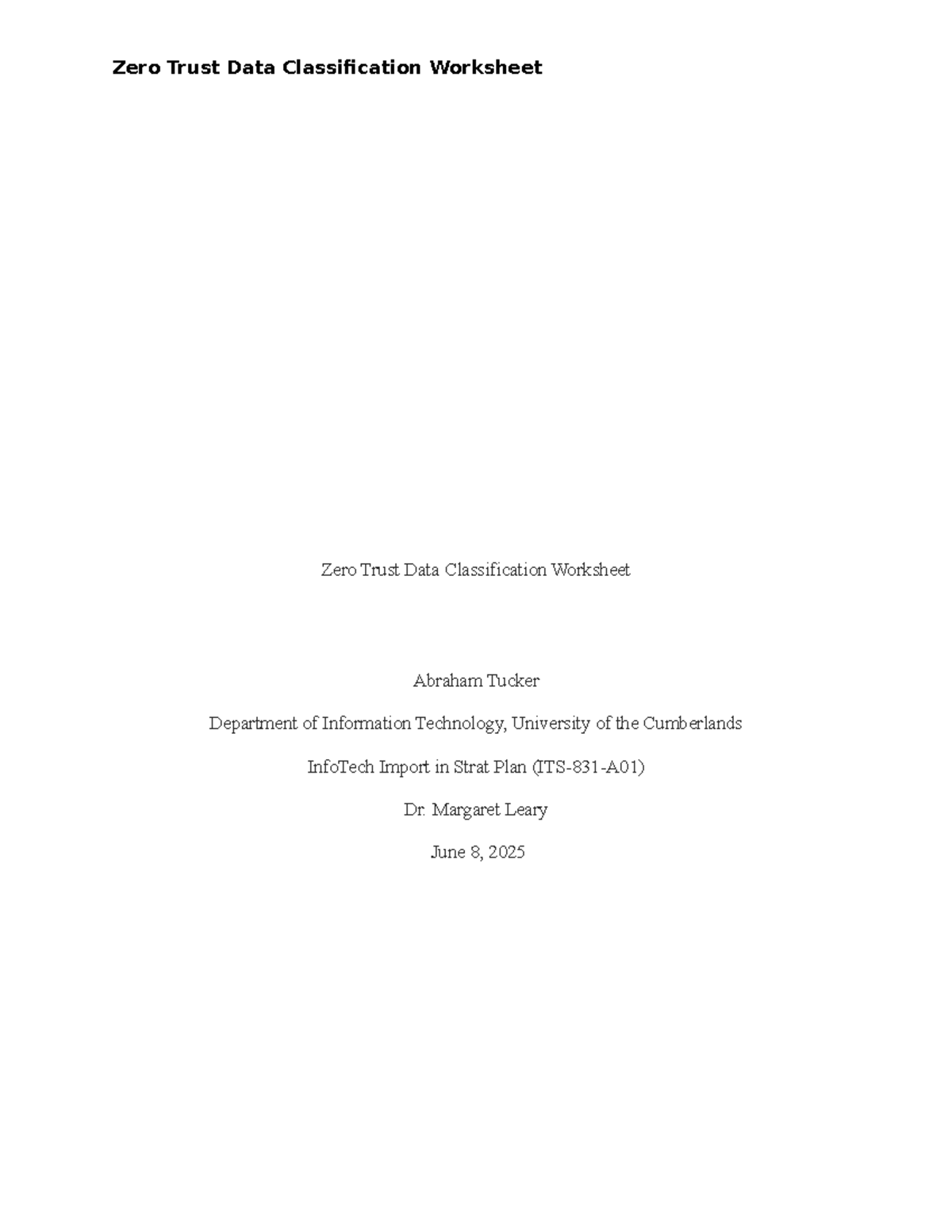 ITS-831-A01 Zero Trust Data Classification & Security Controls ...