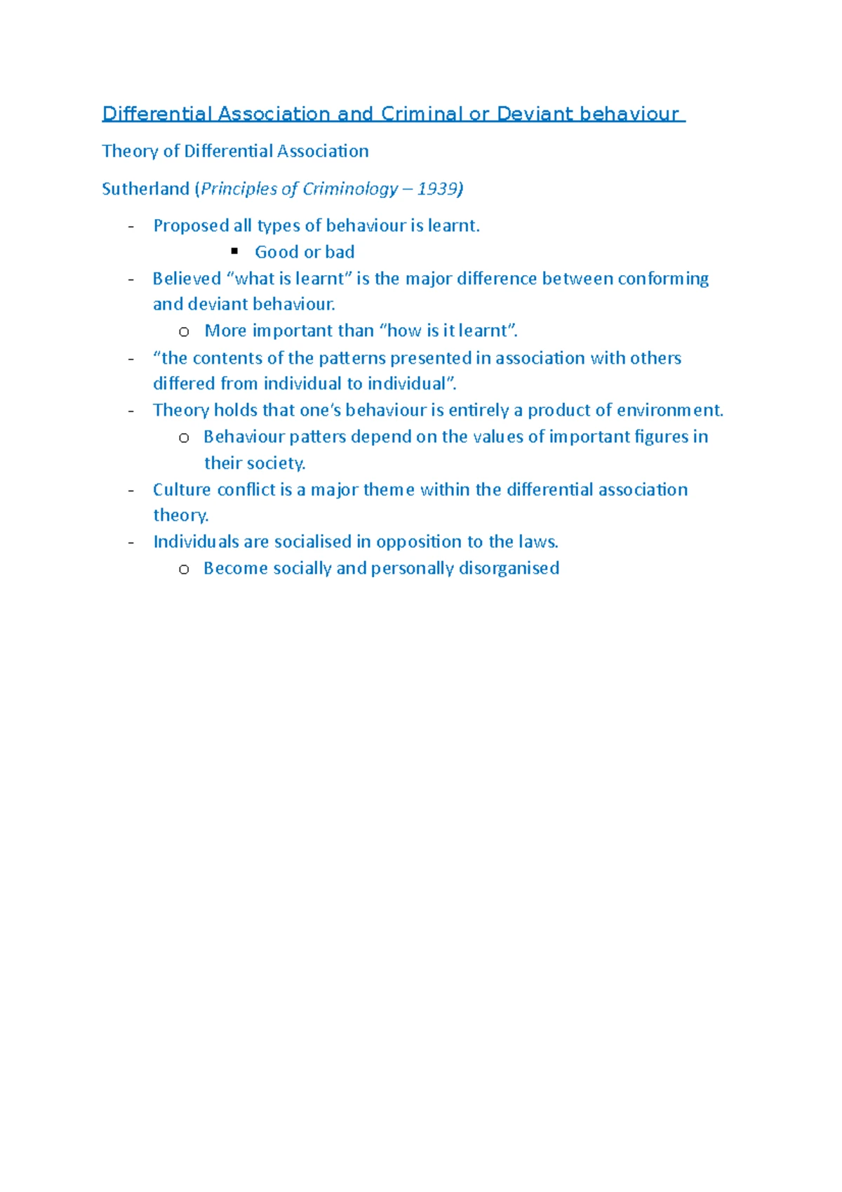 Criminology NOTE L.U 2 Theme 2 - CRIMINOLOGY L 2 THEME 2 1. Identify ...