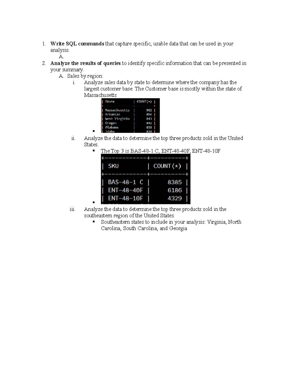 Module 5 - database creation - Write SQL commands that capture specific ...