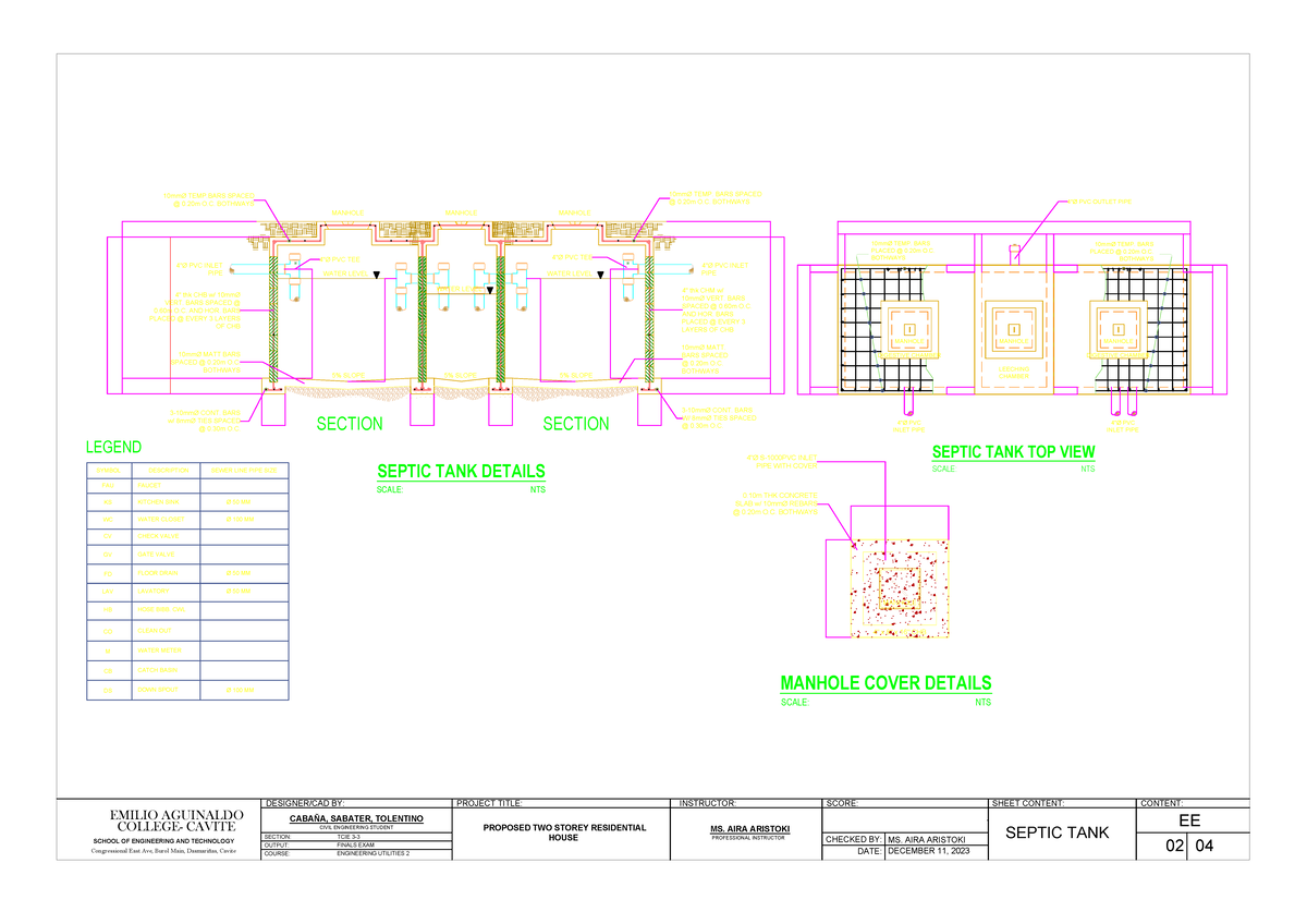 Septic Tank Design - TCIE Finals Exam Notes - Studocu