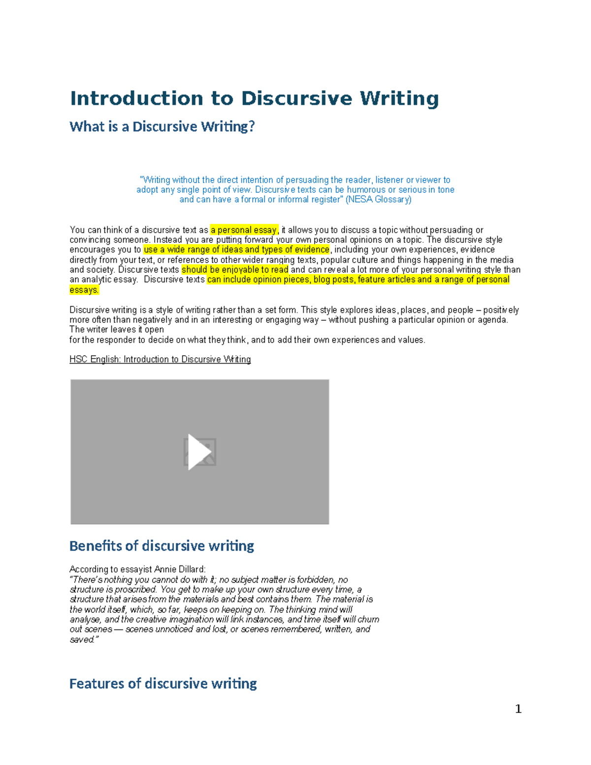 HSC English: Understanding Discursive Writing Techniques and Features ...