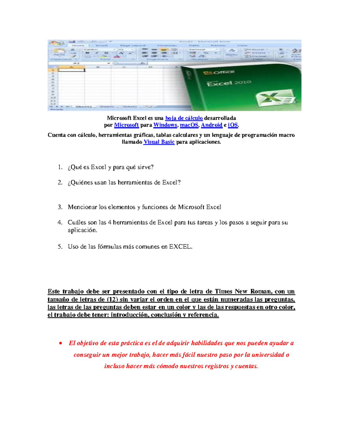 ofimatica , informatica - Microsoft Excel es una hoja de cálculo ...