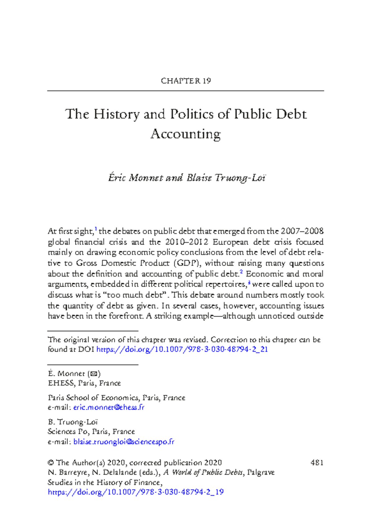 CHAPTER 19: The History and Politics of Public Debt Accounting (ECO 202 ...