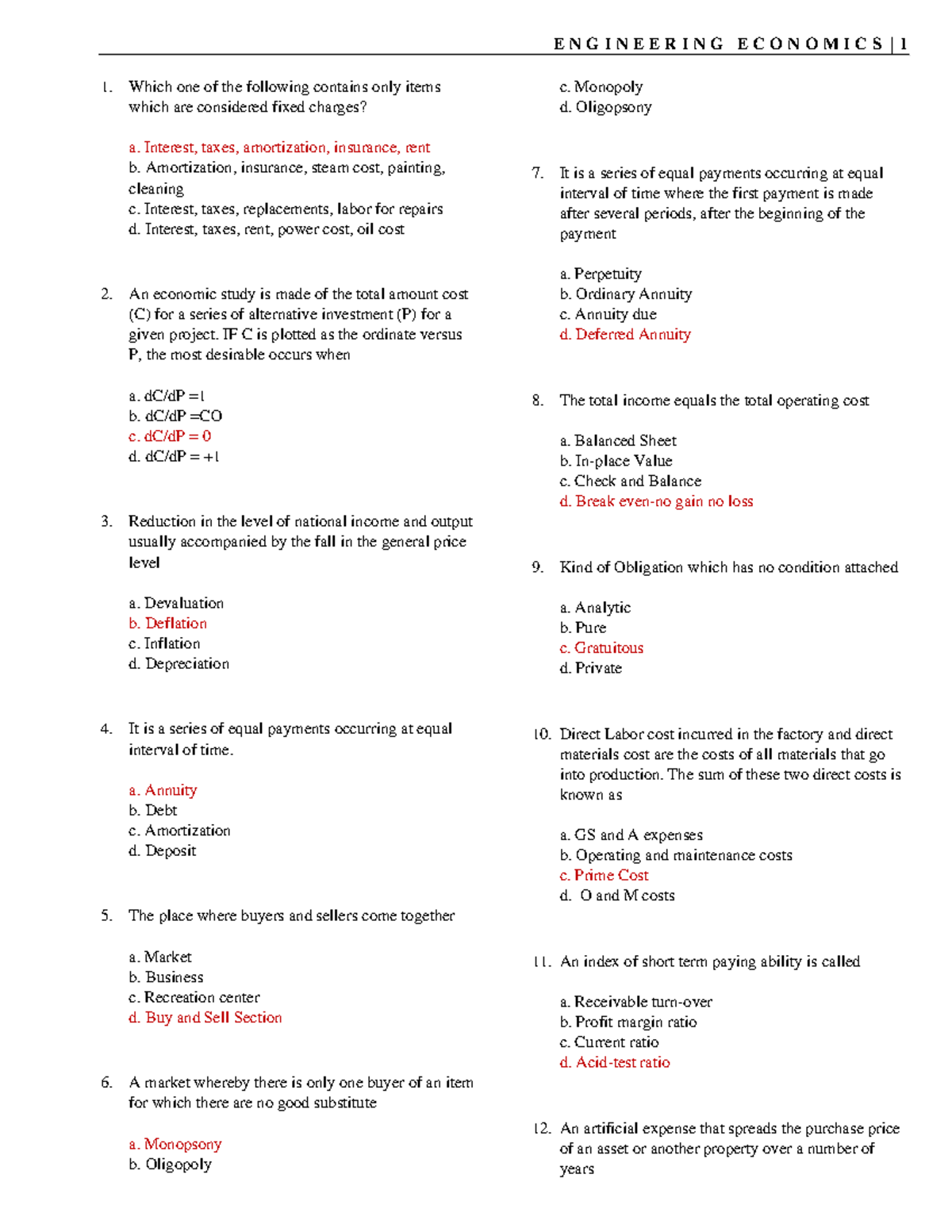 5 Yellow BOOK - Engineering Economics - Which one of the following ...